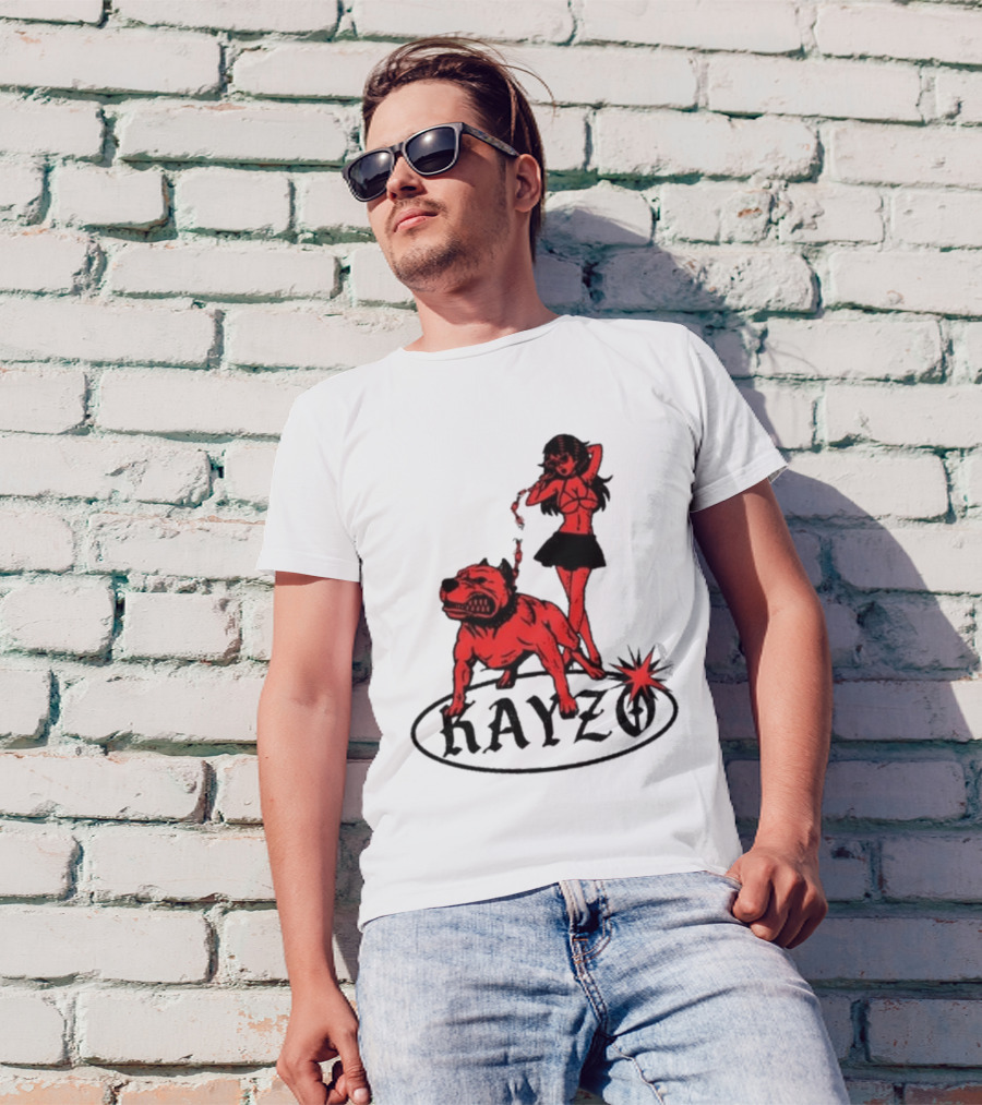 Kayzo Unleashed Red Dog And Woman T-Shirt