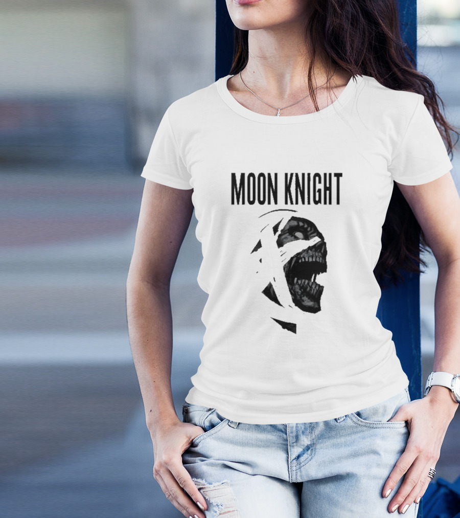 Moon Knight Logo With Intense Wrapped Mask T-Shirt