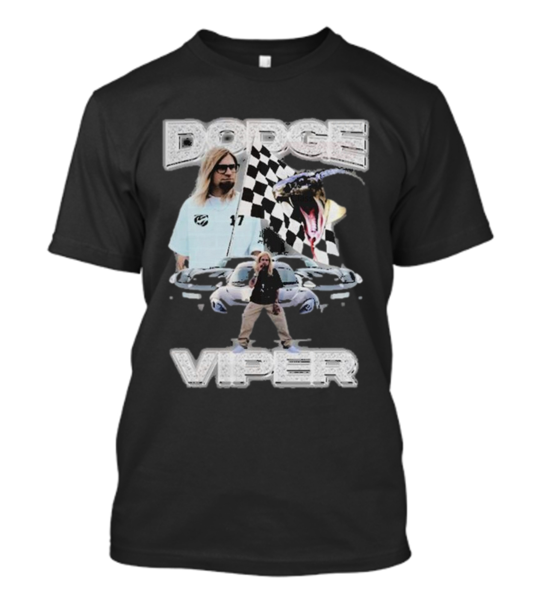 Dodge Viper Redzed Checkered Flag Snake T-Shirt
