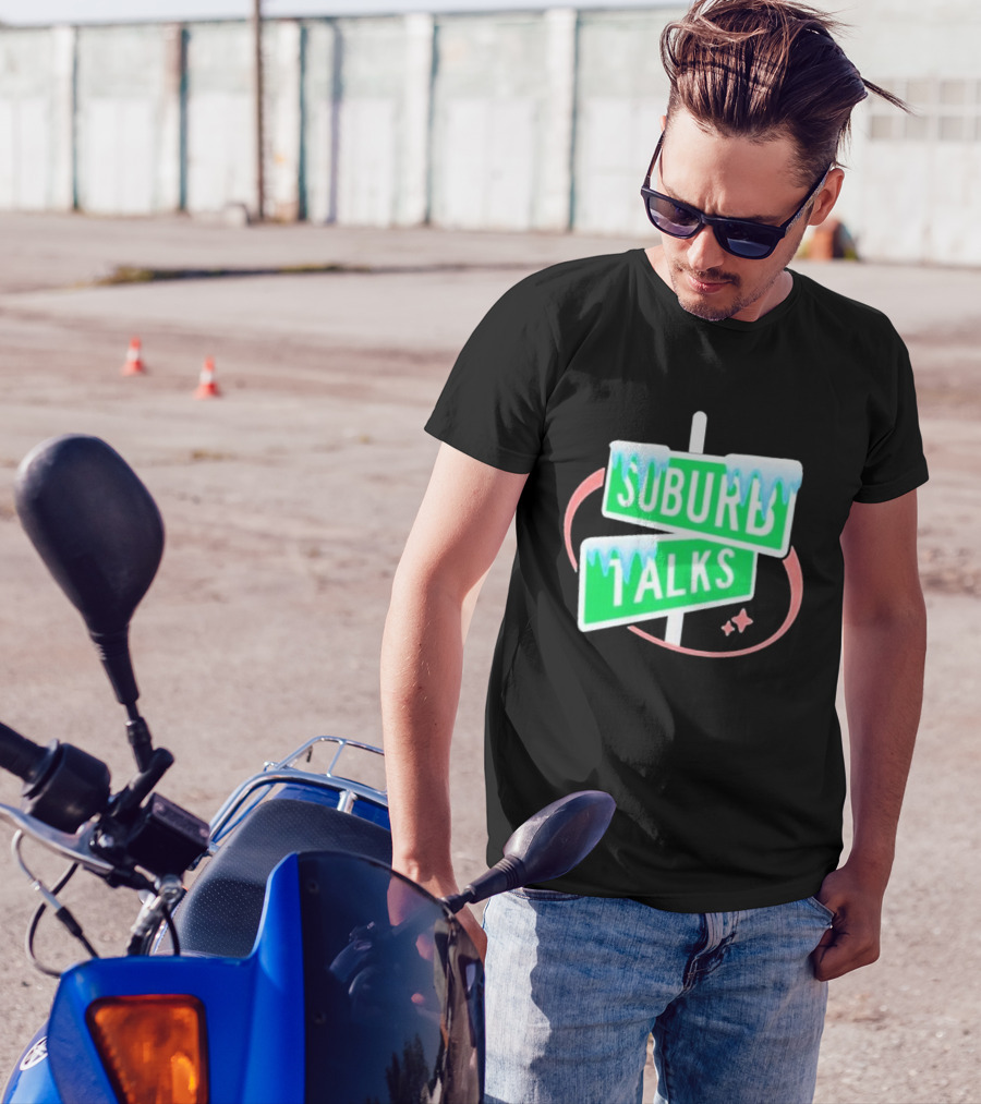 Suburb Talks Snowy Street Signs Christmas T-Shirt