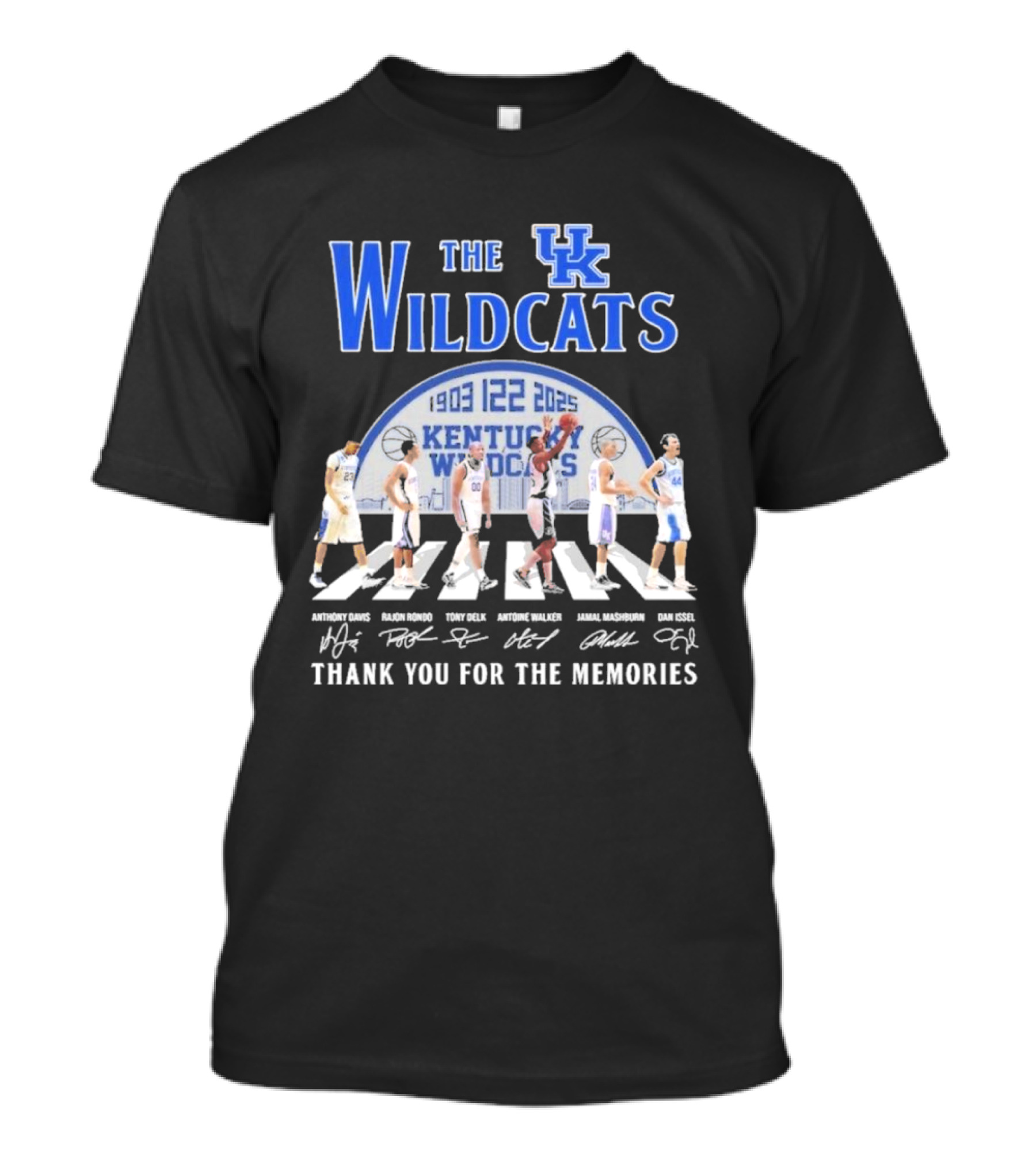 The Kentucky Wildcats 1903-2025 Thank You For The Memories Anthony Davis Signature Rondo Mashburn T-Shirt