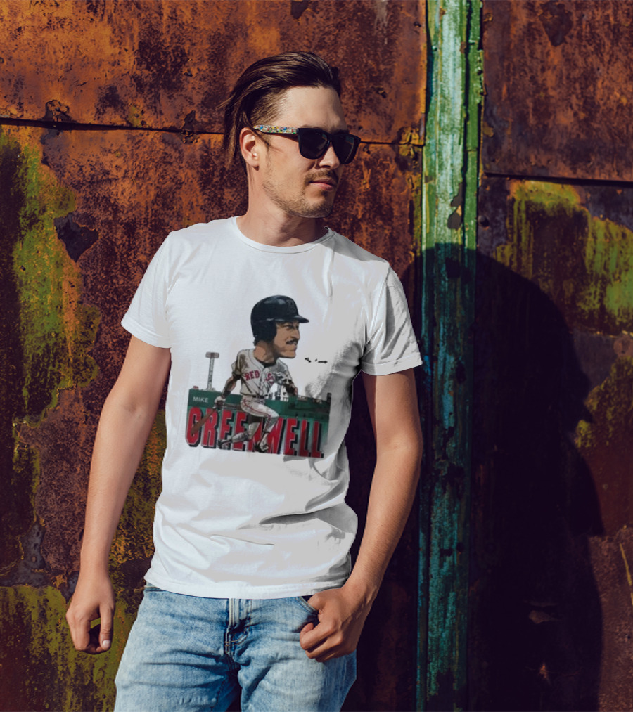 Mike Greenwell Boston Red Sox Baseball Legend Caricature Fenway Park T-Shirt