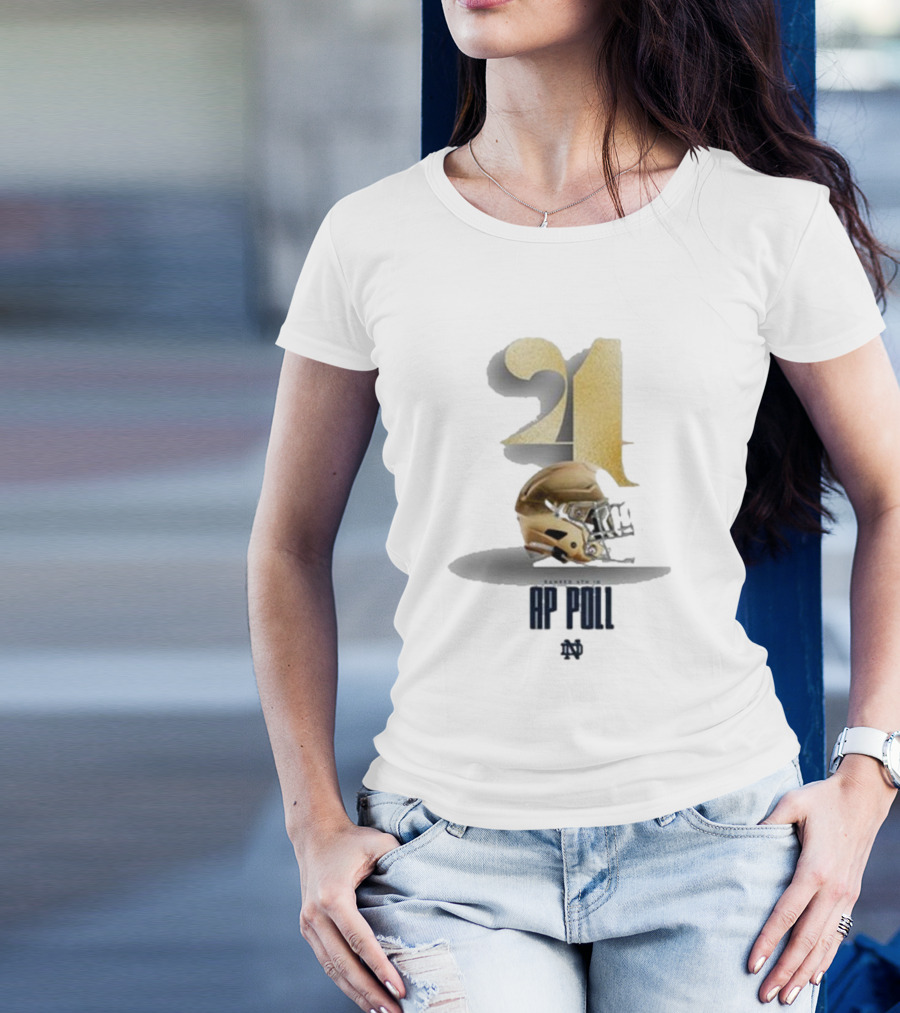 Notre Dame Ranked 4th In AP Poll 21 Football Helmet T-Shirt