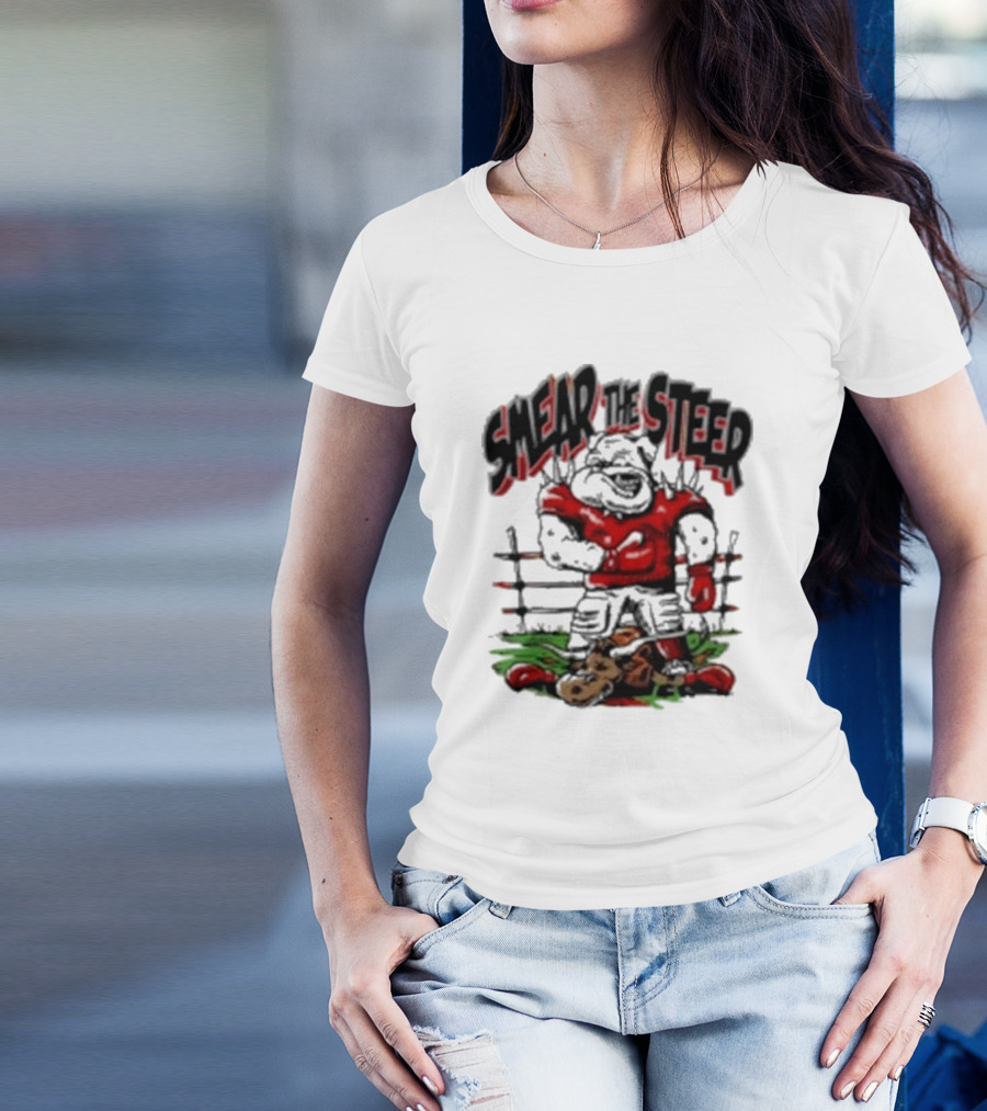 Smear The Steer Georgia Bulldogs Vs Texas Longhorns Football Rivalry T-Shirt