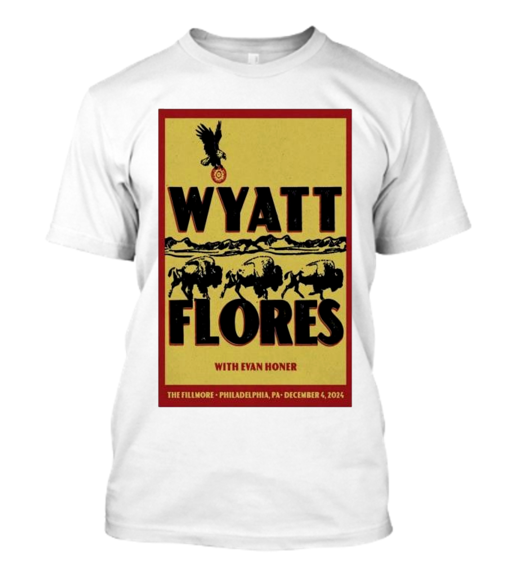 Wyatt Flores With Evan Honer The Fillmore Philadelphia PA December 4 2024 Buffalo And Eagle T-Shirt