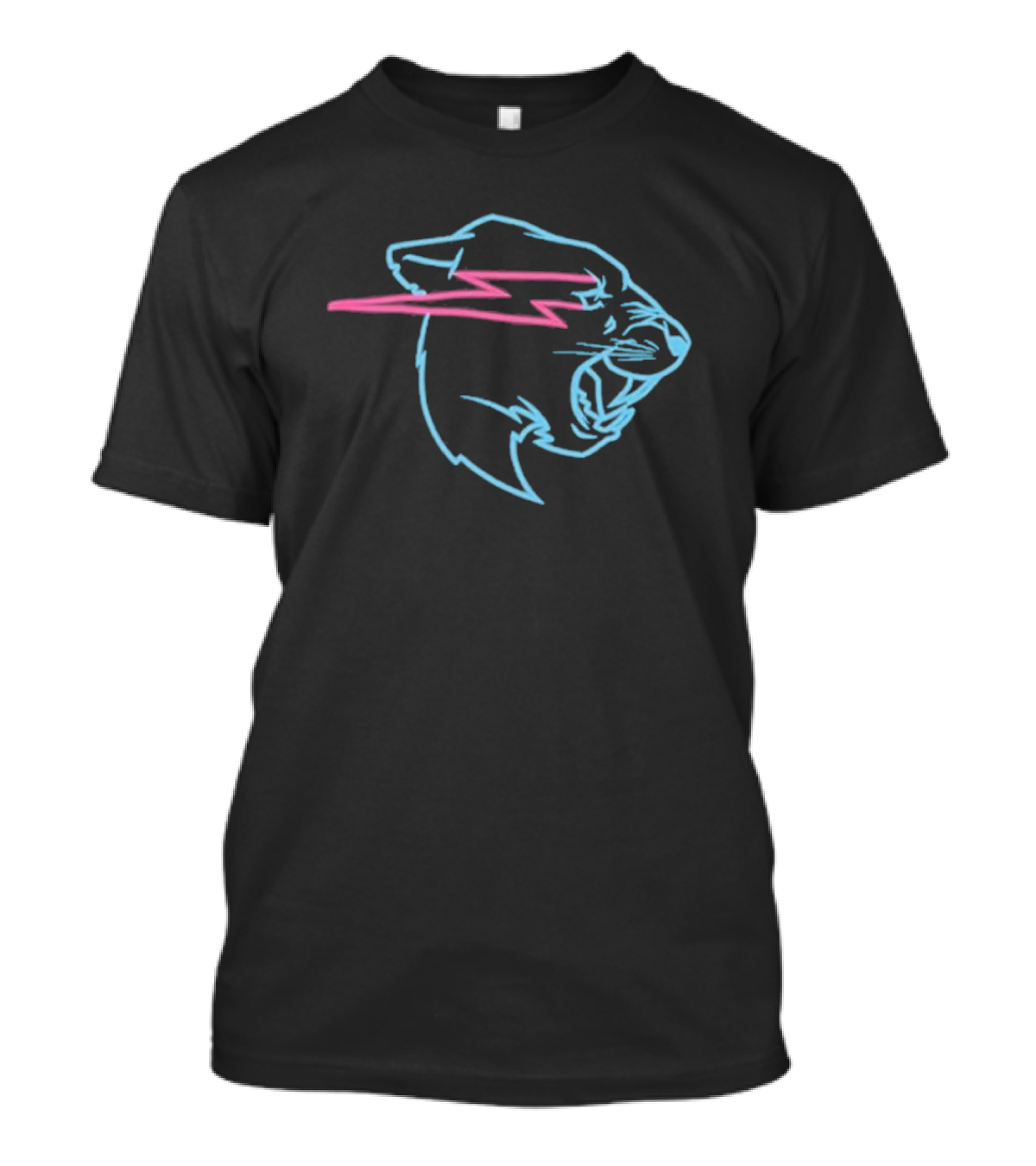 MrBeast Kids 2024 Glow In The Dark Panther Neon Lightning T-Shirt