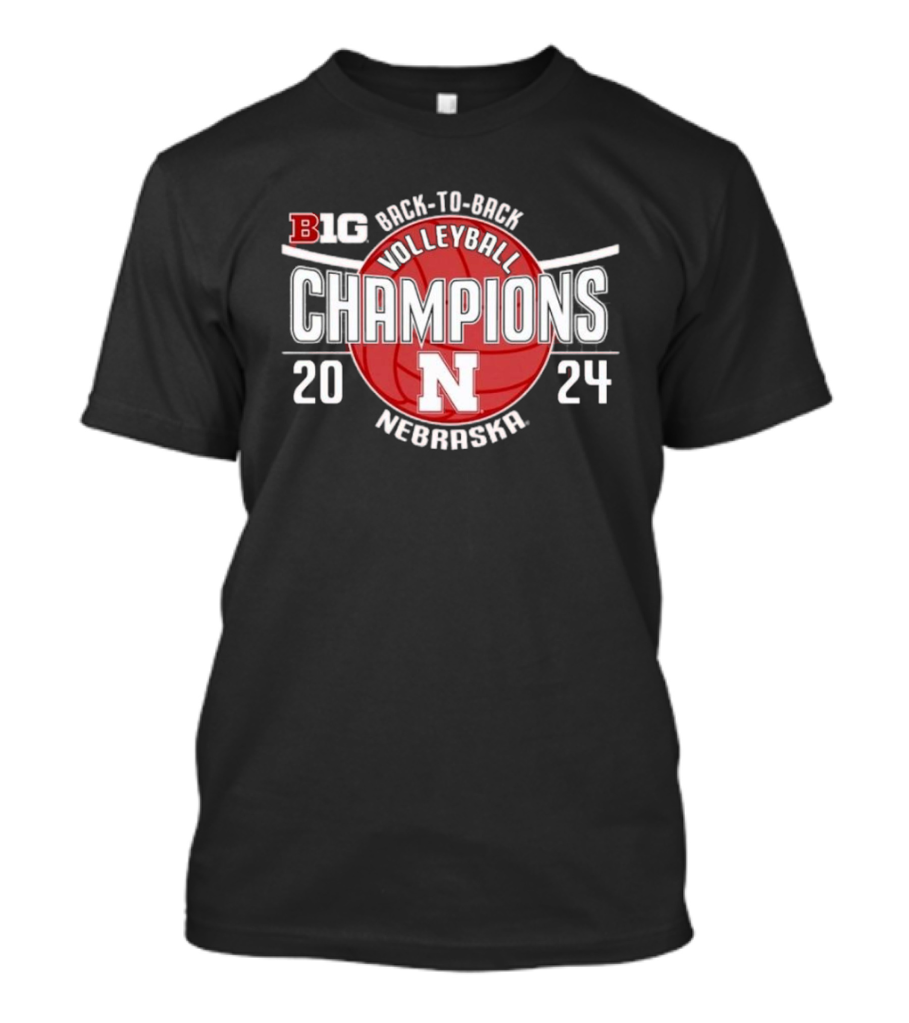 B1G Nebraska Back-to-Back Volleyball Champions T-Shirt