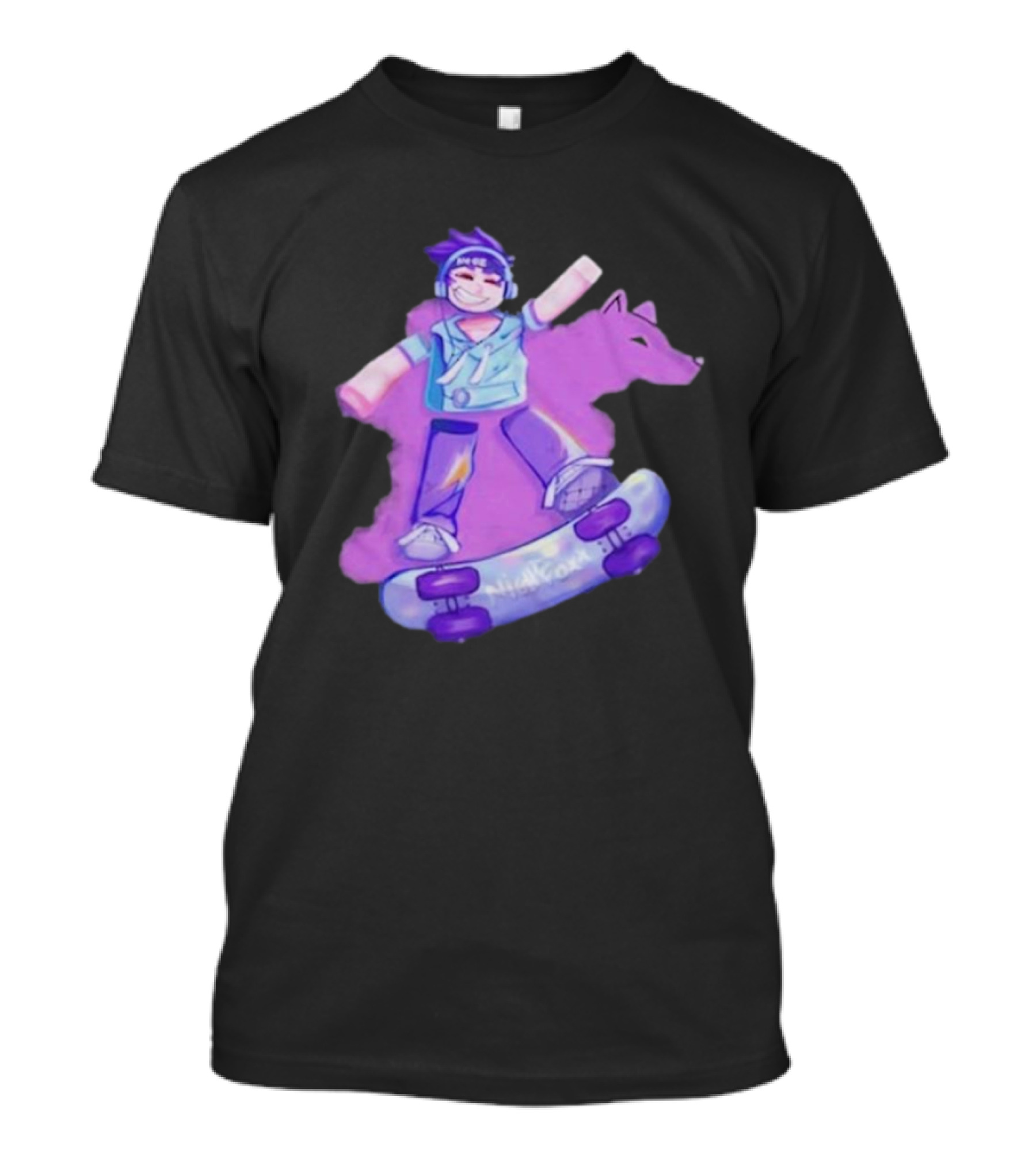 NightFoxx Skateboard 2024 Purple Gamer Fox T-Shirt