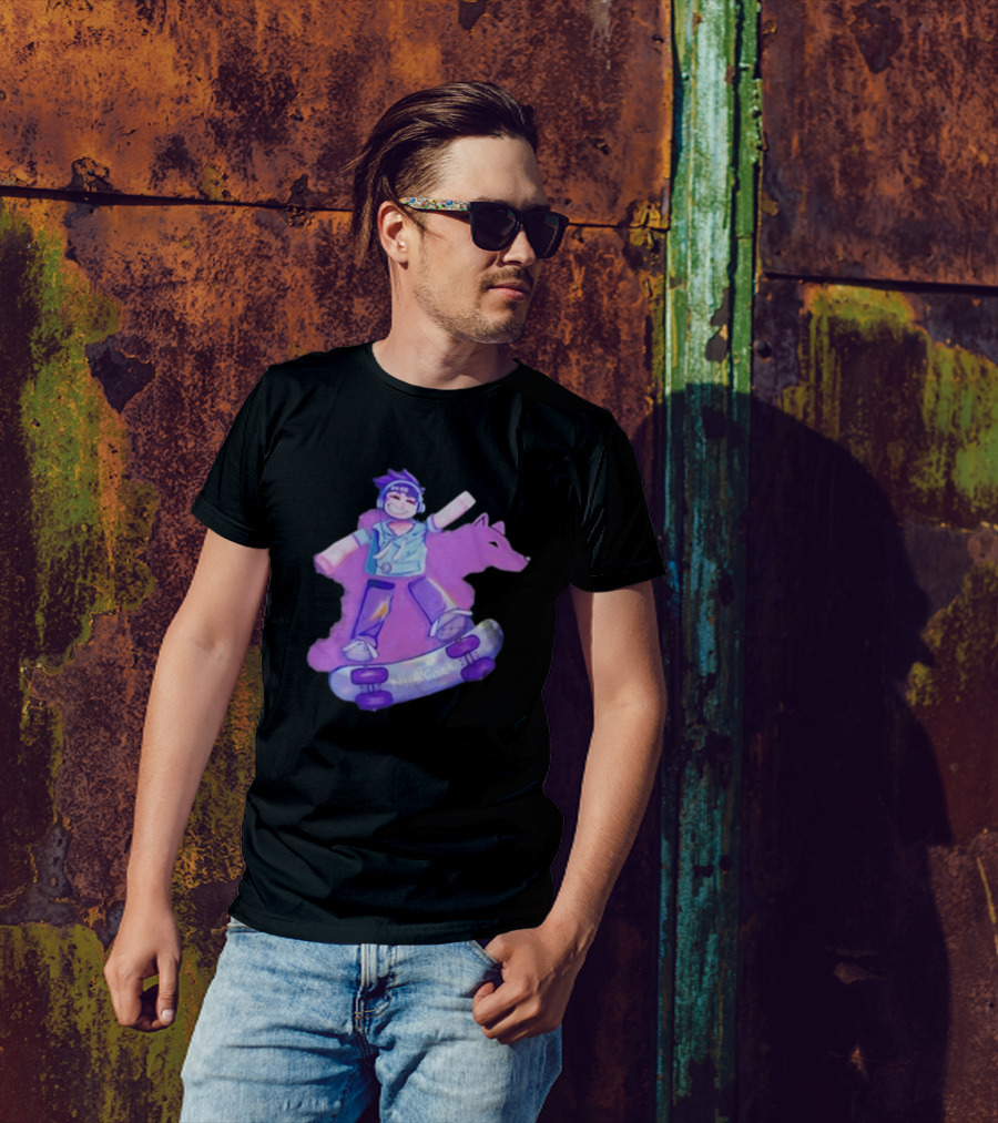 NightFoxx Skateboard 2024 Purple Gamer Fox T-Shirt