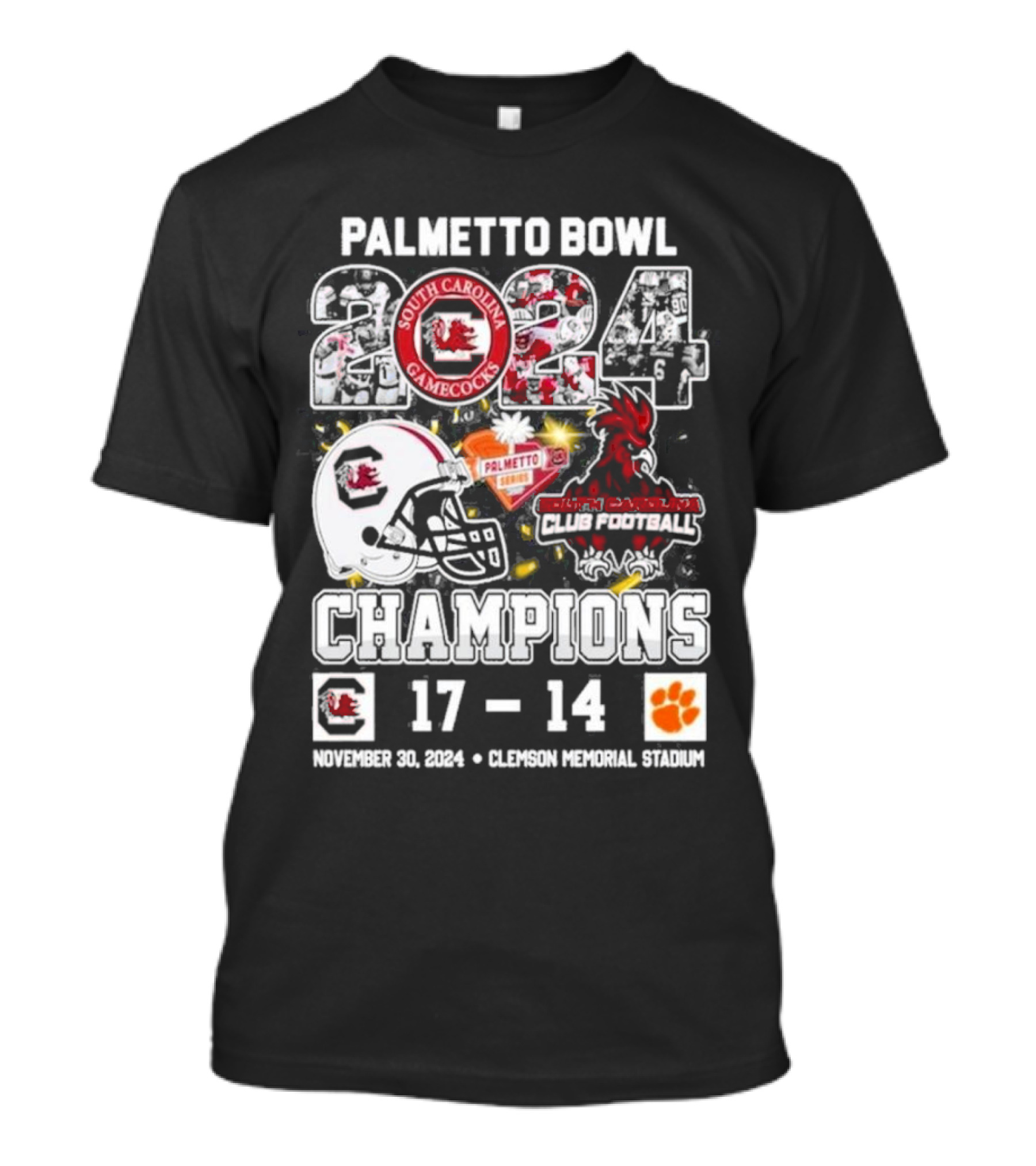 Palmetto Bowl 2024 Champions South Carolina Gamecocks 17-14 November 30 Clemson Memorial Stadium T-Shirt