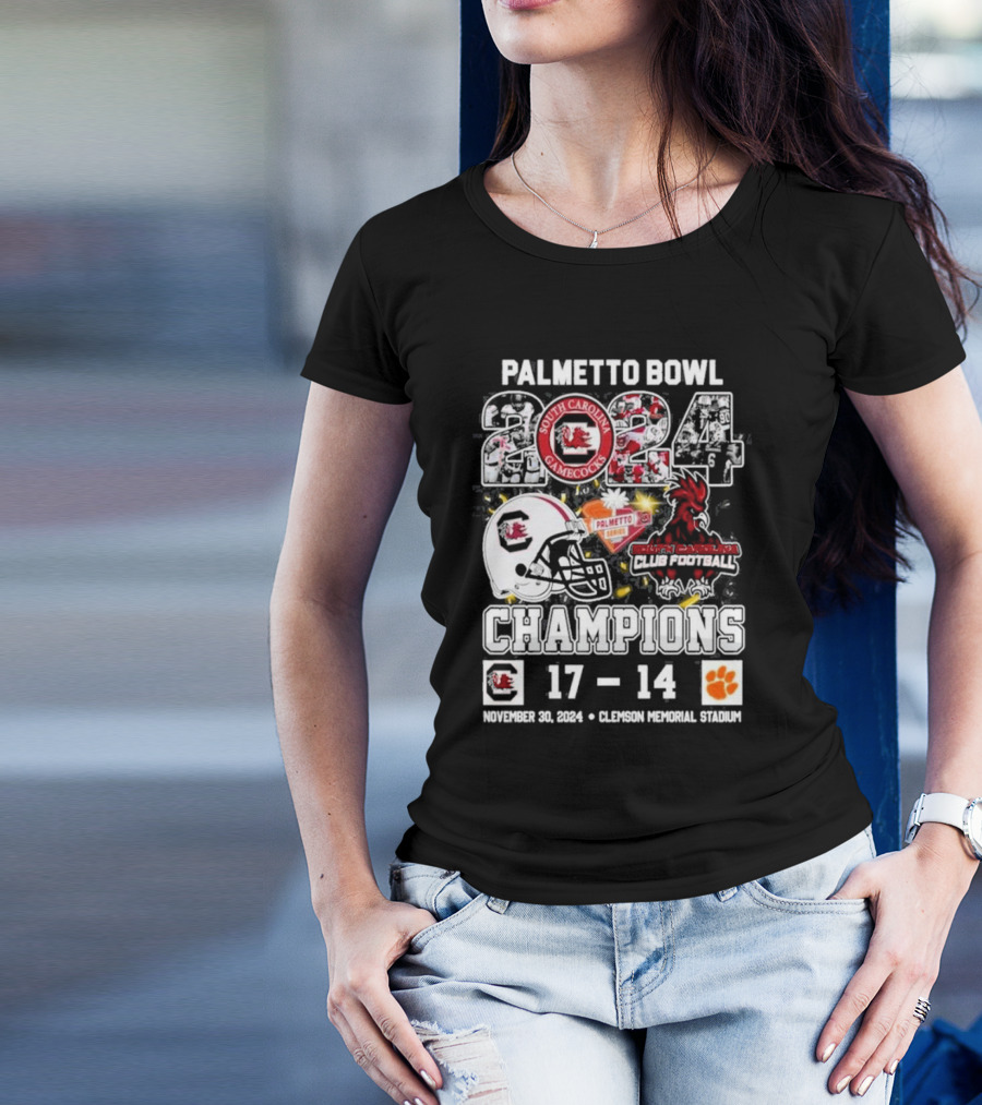 Palmetto Bowl 2024 Champions South Carolina Gamecocks 17-14 November 30 Clemson Memorial Stadium T-Shirt