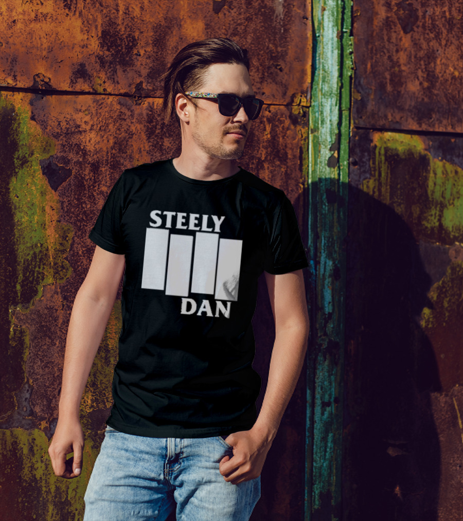 Steely Dan Black Flag Logo Style Blocks T-Shirt