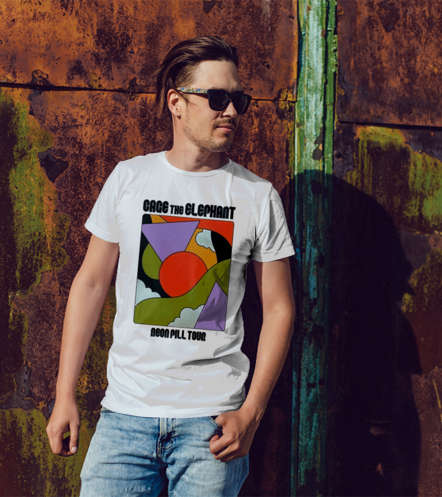 Cage The Elephant Neon Pill Tour Colorful Abstract T-Shirt