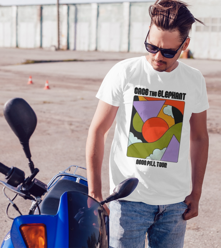 Cage The Elephant Neon Pill Tour Colorful Abstract T-Shirt