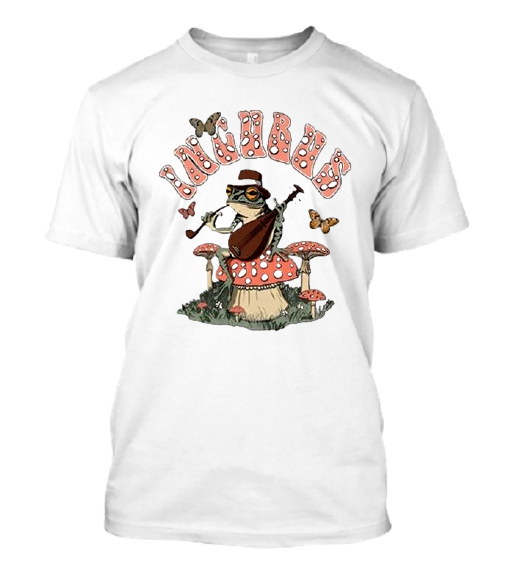 Incubus Mushroom Frog With Guitar And Butterflies T-Shirt