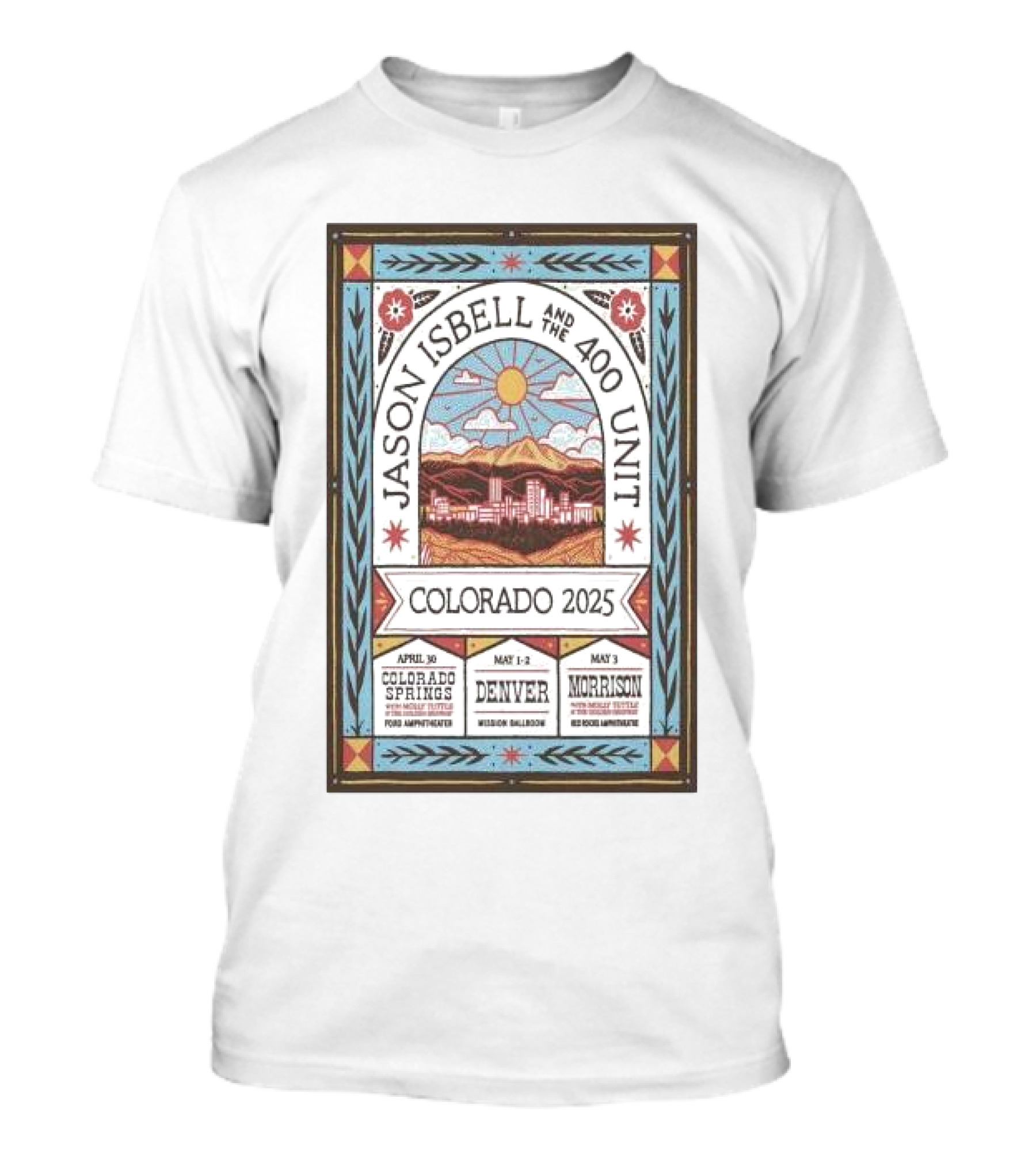 Jason Isbell And The 400 Unit Colorado 2025 Tour Colorado Springs Denver Morrison T-Shirt