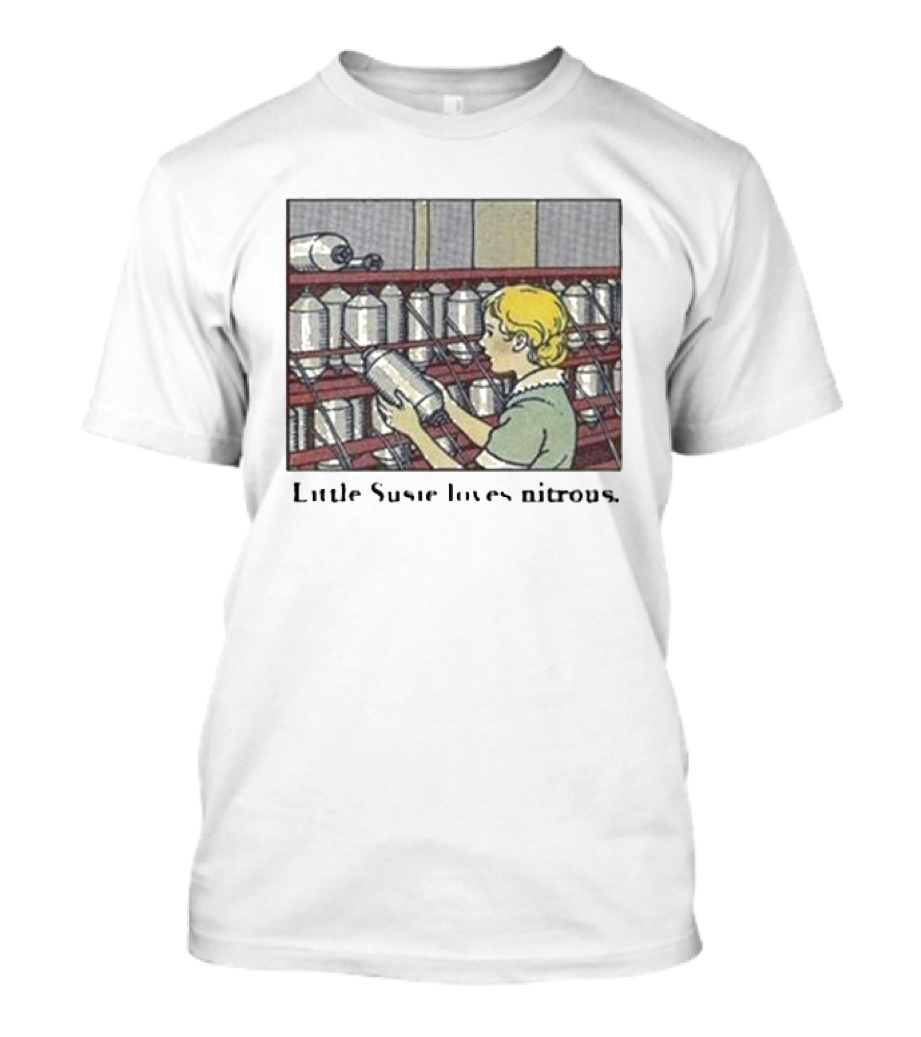 Little Susie Loves Nitrous Vintage Comic Style Nitrous Oxide Humor T-Shirt
