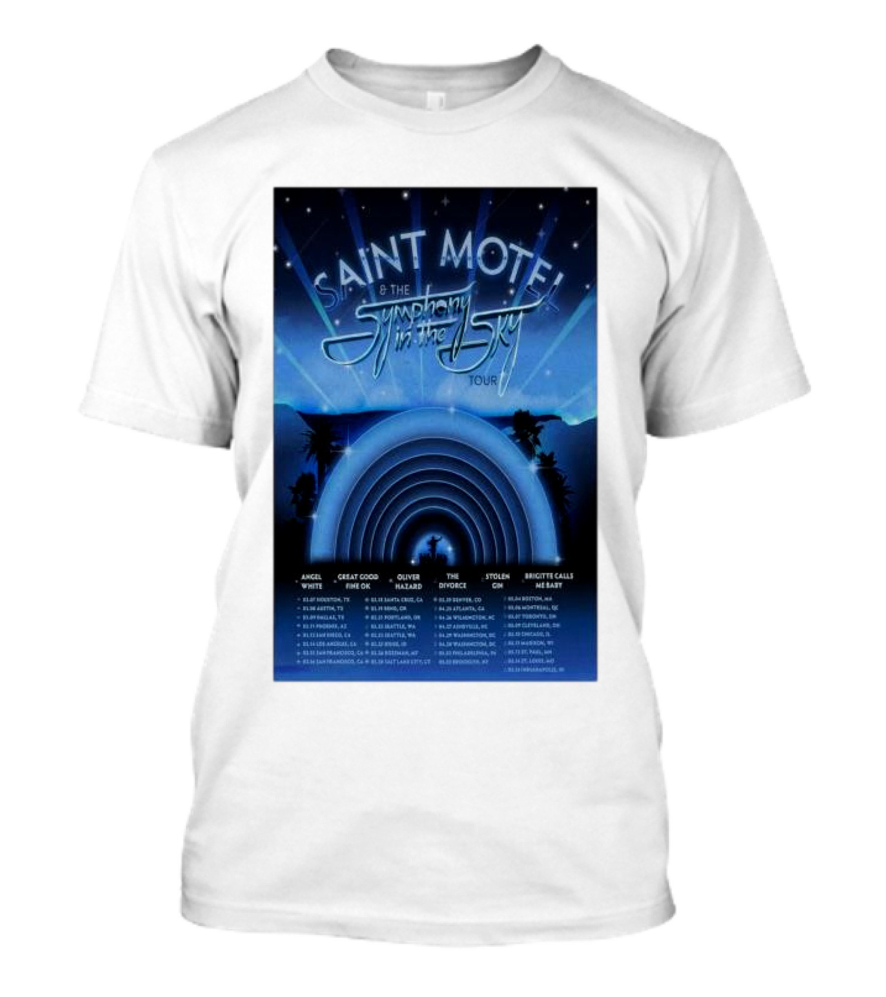 Saint Motel And The Symphony In The Sky Tour 2025 Angel Wintering Great Good Fine OK Oliver Hazard The Divorce Stephen Day Bridget Calls Me Baby T-Shirt