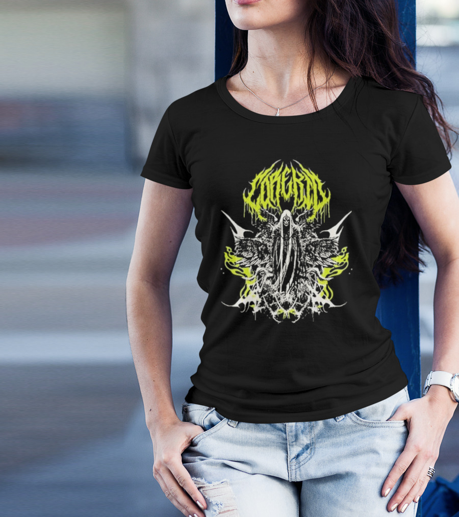 Corekid Dark Angel Grim Reaper Gothic Wings Neon T-Shirt