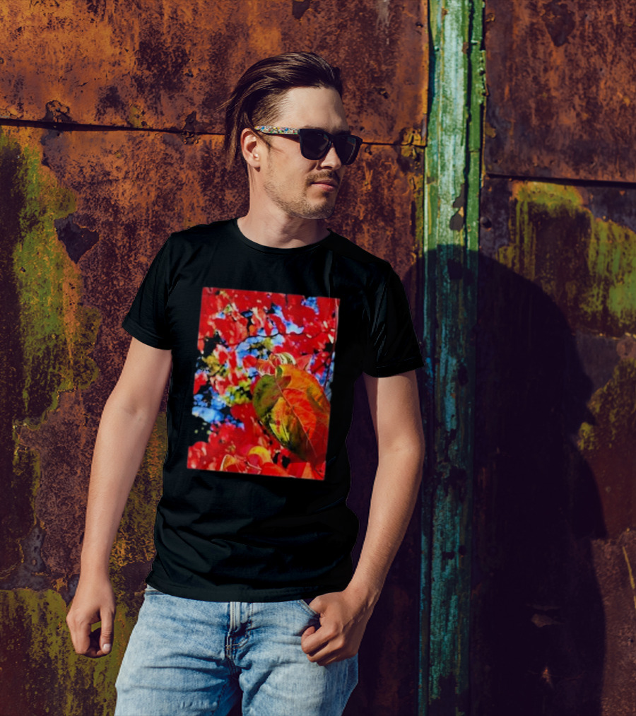 Looking Up And Seeing Red Ii Autumn Foliage Perspective T-Shirt