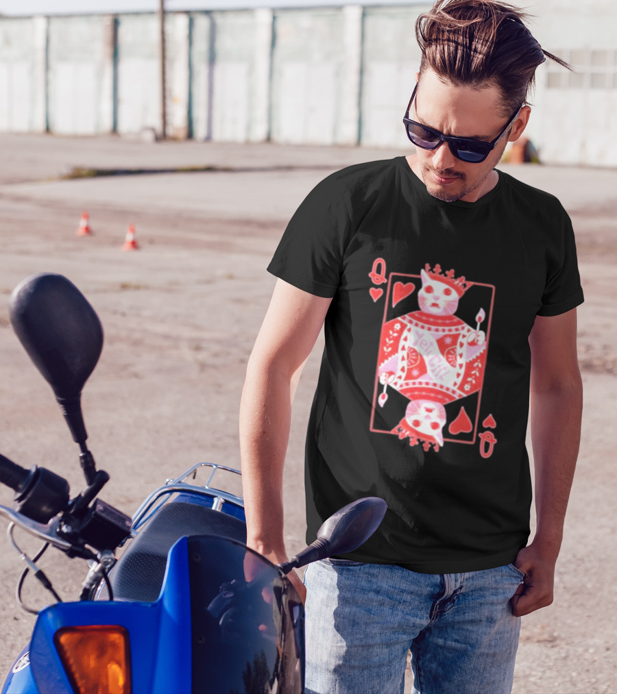 Yeti The Abominable Queen Of My Heart Playing Card Cat King T-Shirt