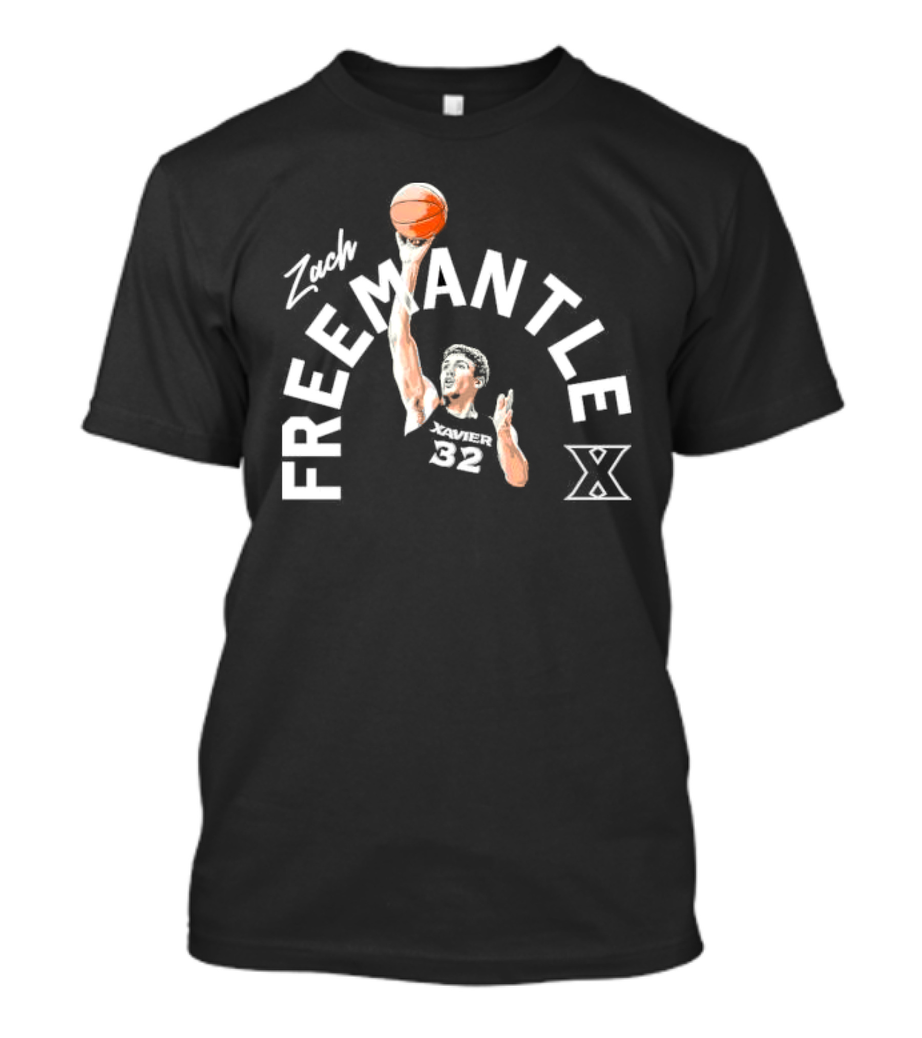 Zach Freemantle Xavier Musketeers Basketball Player 32 Dunking Action T-Shirt