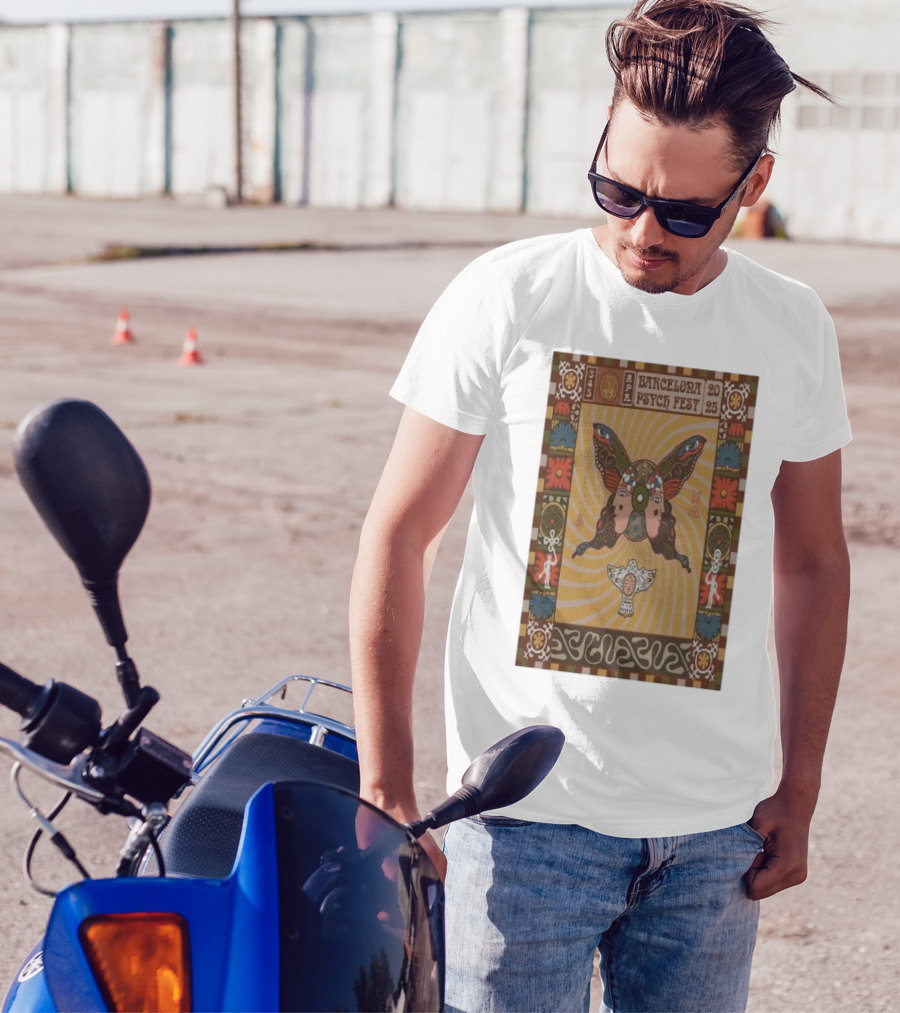 Barcelona Psych Fest April 3-5 2025 Spain Butterfly Art Deco T-Shirt