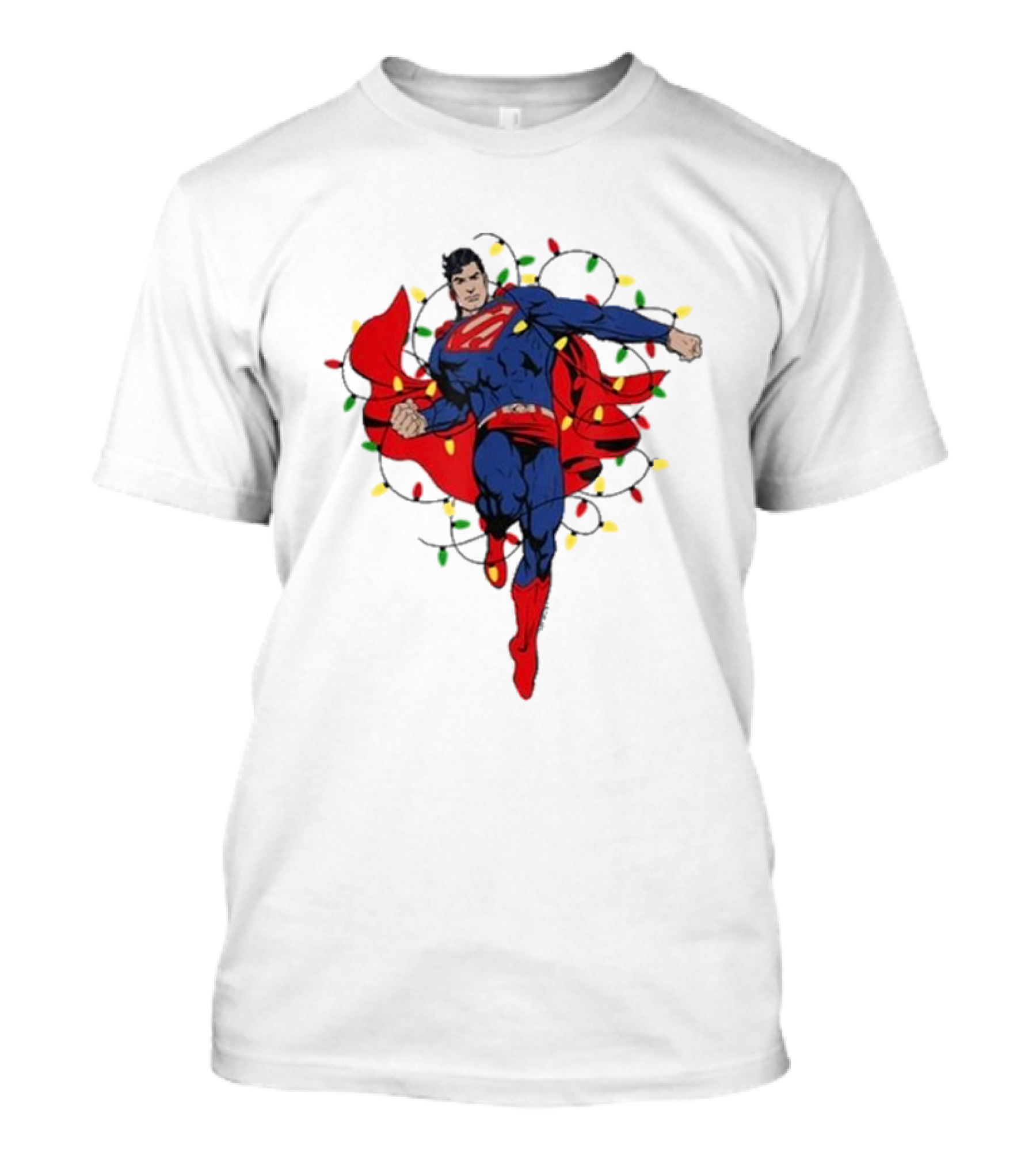 Superman Christmas 2024 Holiday Lights Emblem T-Shirt