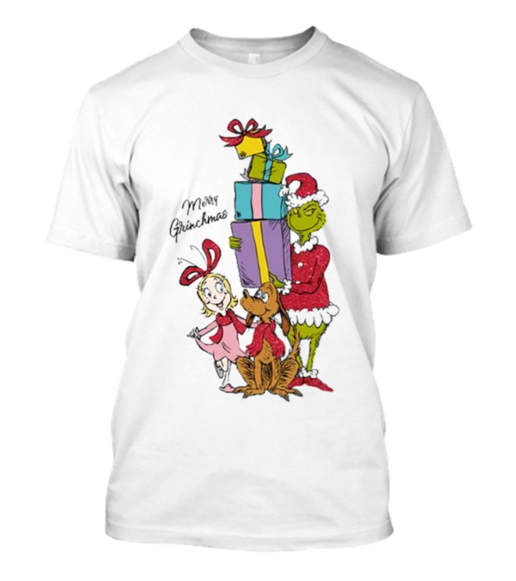 Merry Grinchmas 2024 With Grinch Max And Cindy Lou Who T-Shirt