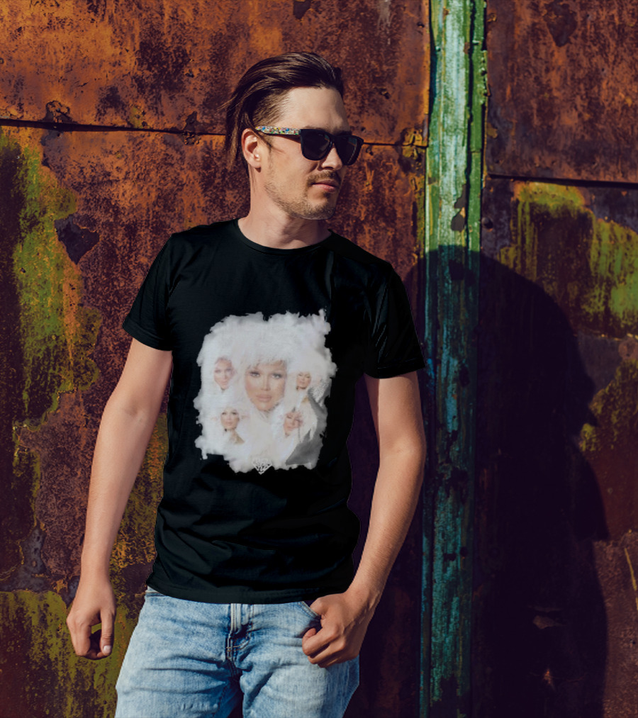 Drag Queen Crystal Envy Photo Collage Feathery Portrait Compilation T-Shirt