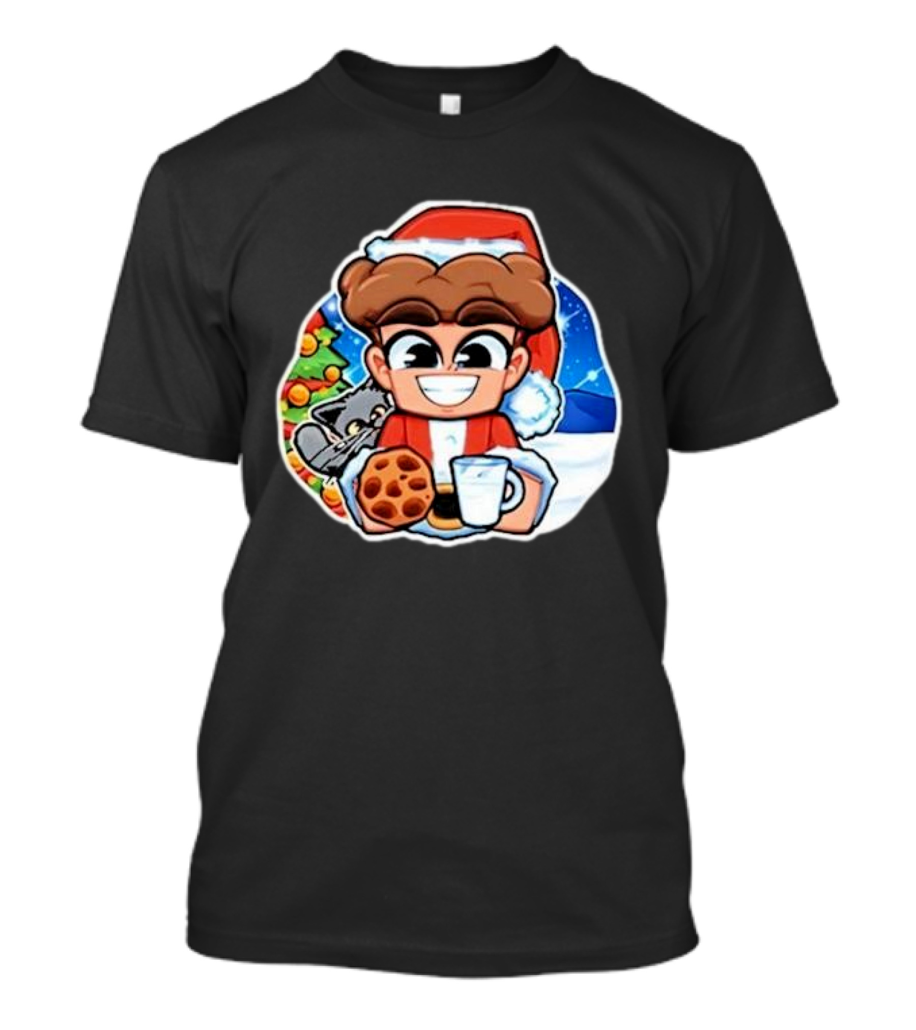 Tricou Isilent De Craciun 2024 Santa Hat Milk Cookies Christmas Tree T-Shirt