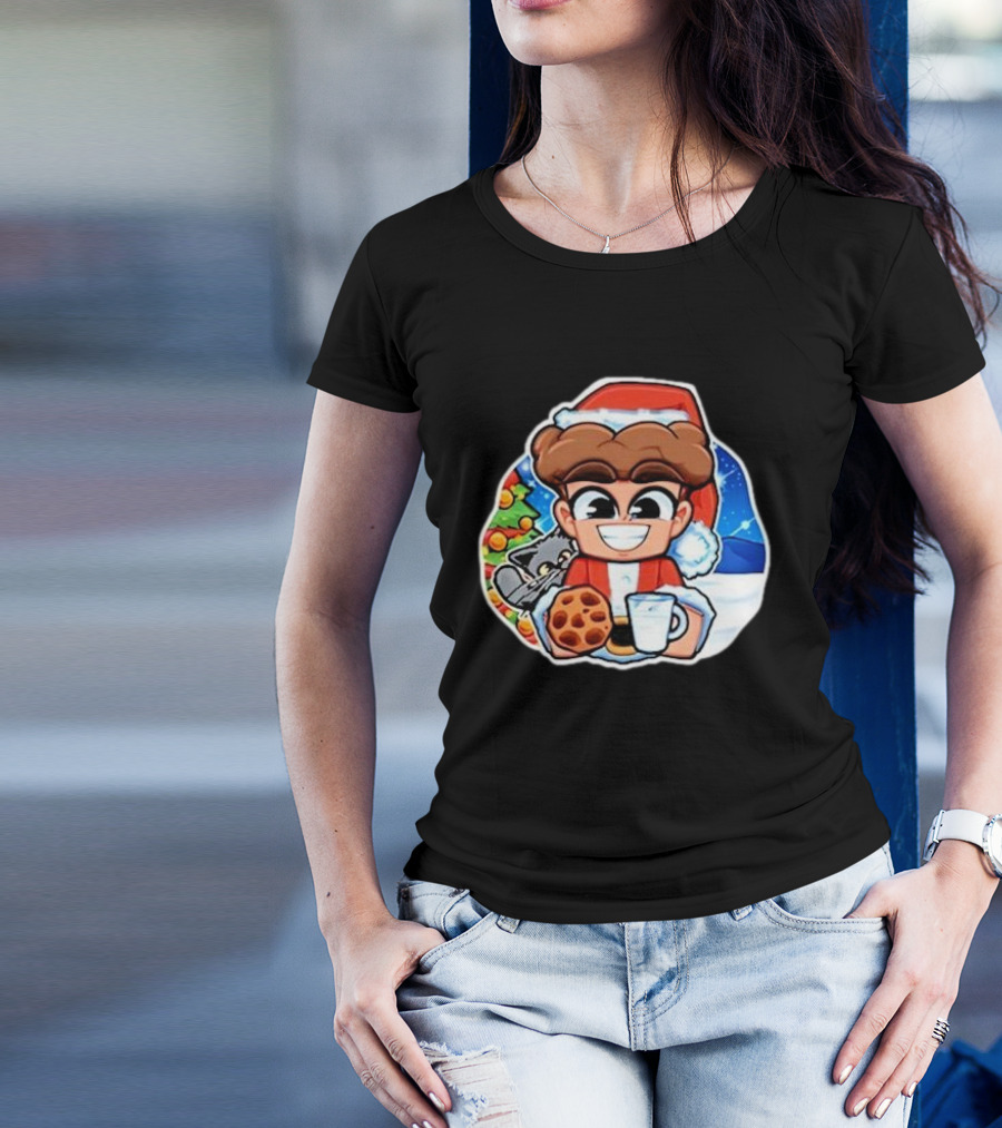Tricou Isilent De Craciun 2024 Santa Hat Milk Cookies Christmas Tree T-Shirt
