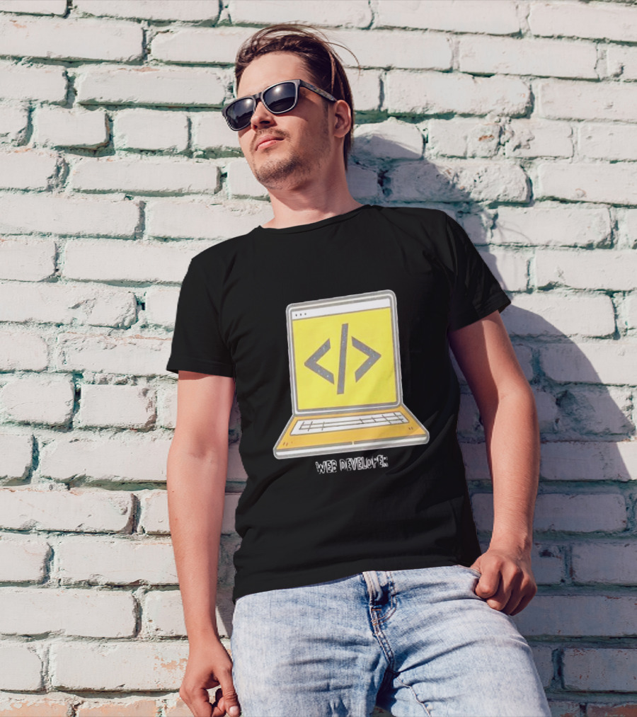 Web Developer Laptop Code Symbol Professional Occupation T-Shirt