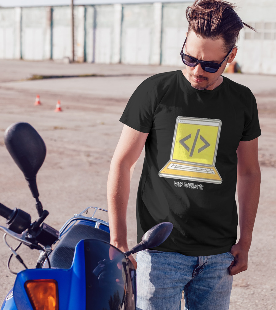 Web Developer Laptop Code Symbol Professional Occupation T-Shirt