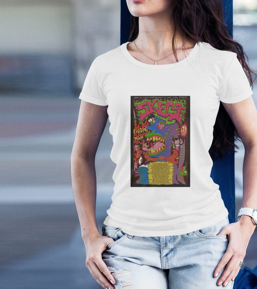 Uk Europe Flaming Tour 2025 Skegss Psychedelic Monster T-Shirt