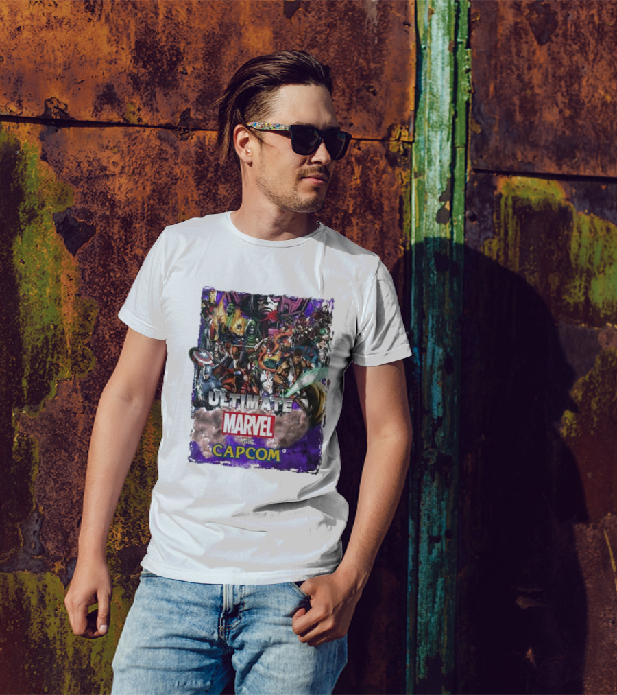 Ultimate Marvel Vs Capcom Character Explosion Vintage T-Shirt