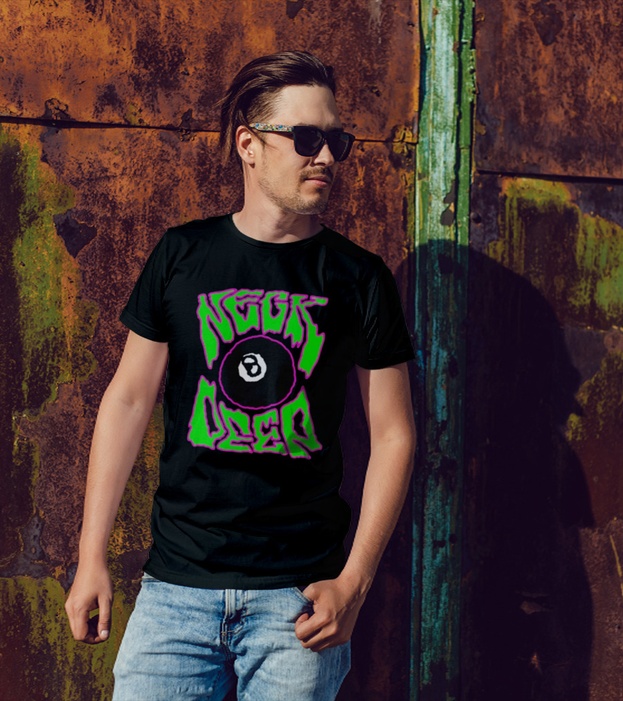 Neck Deep 8 Ball Neon Green Purple Pop Punk T-Shirt