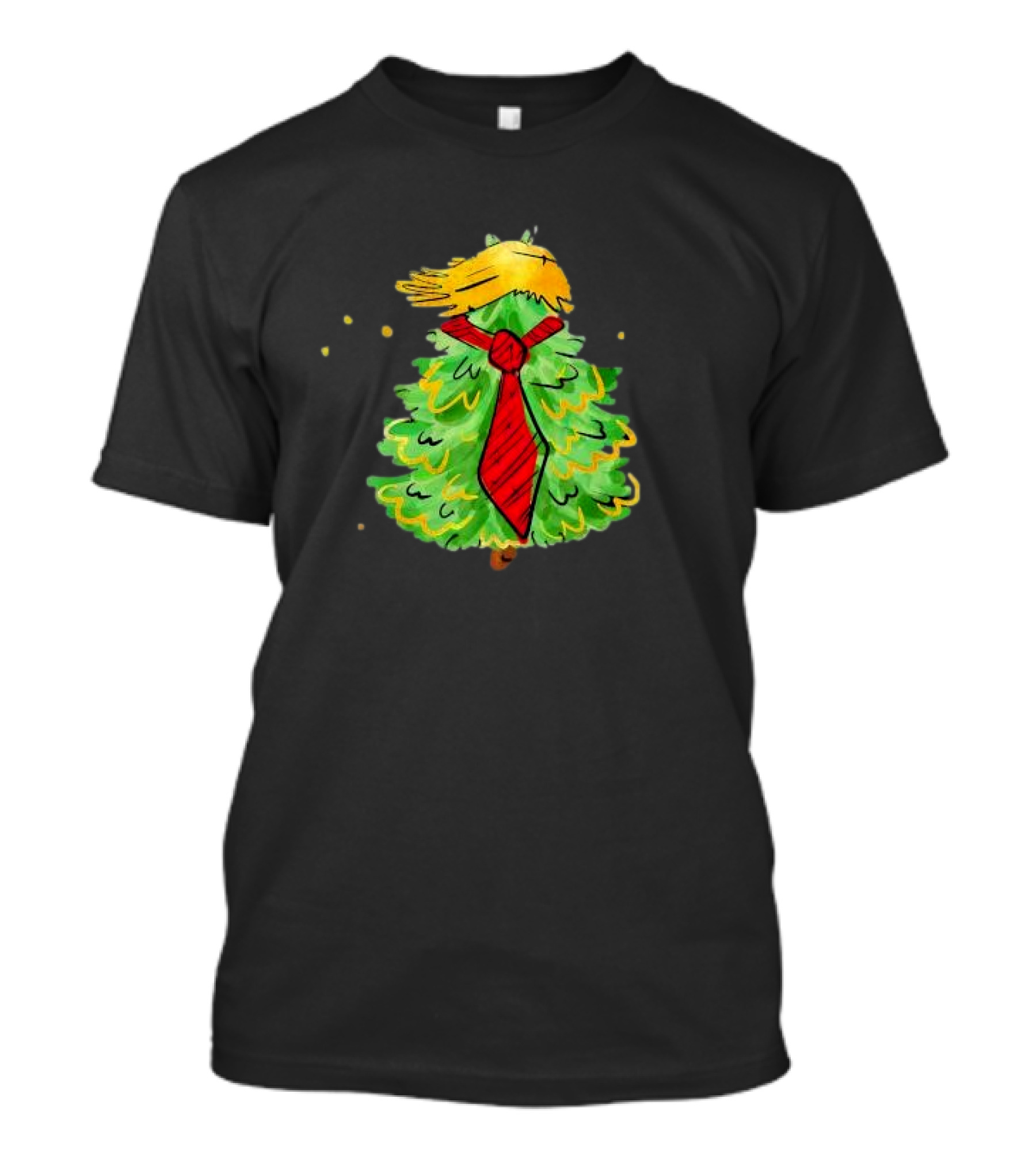 Trump Hair Christmas Tree 2024 Holiday T-Shirt
