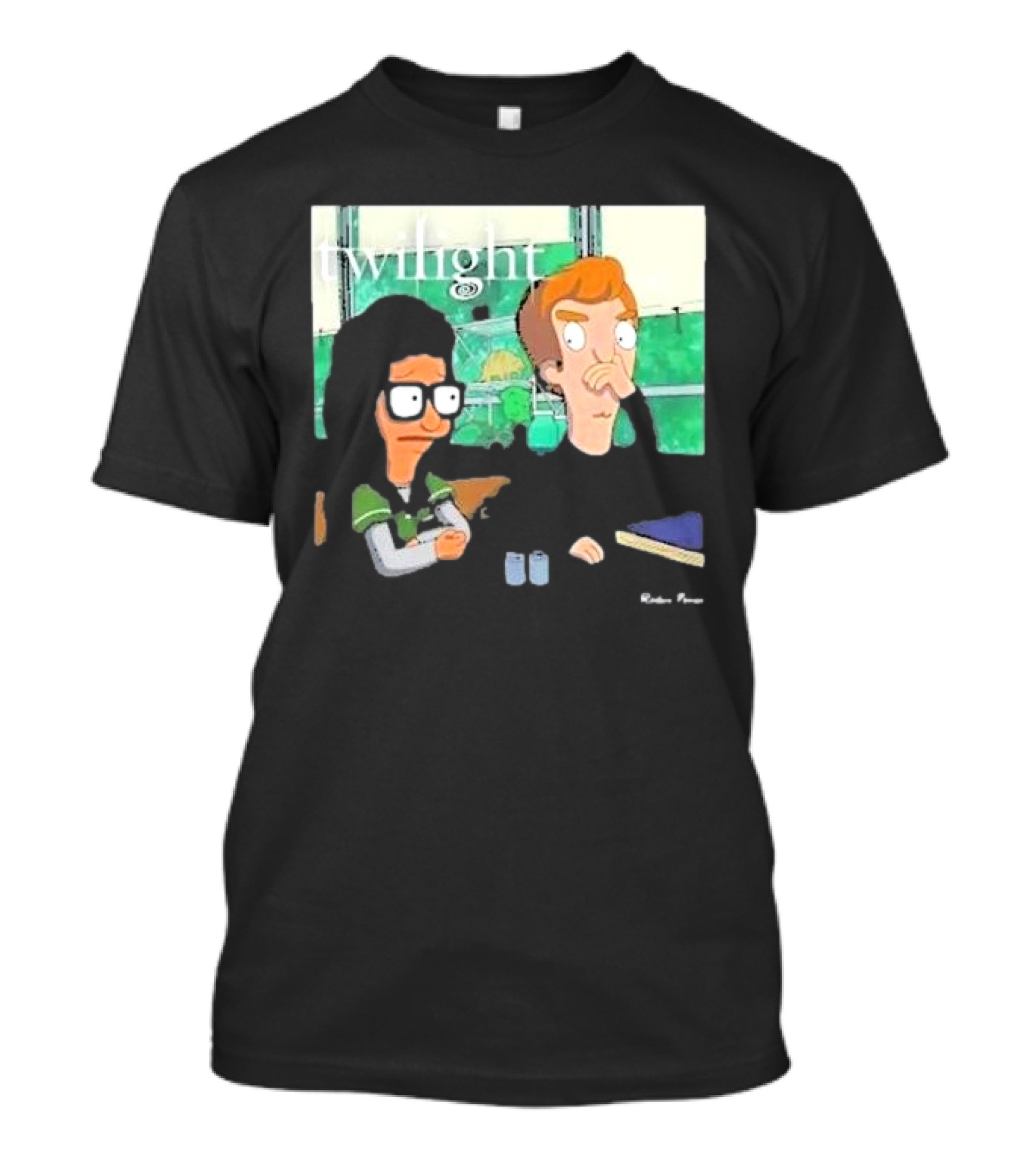 Twilight Characters In Bob's Burgers Style Mashup T-Shirt