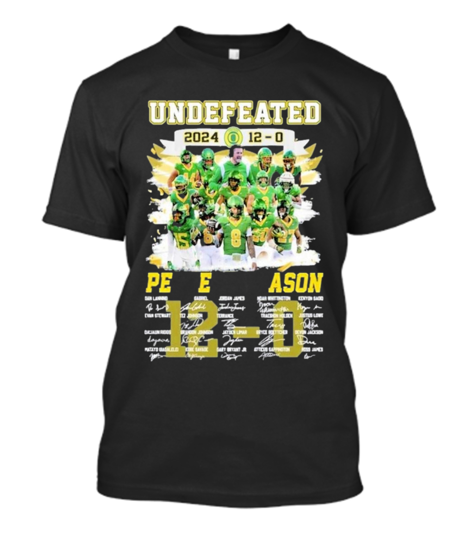 Undefeated 2024 12-0 Oregon Ducks Perfect Season Team T-Shirt