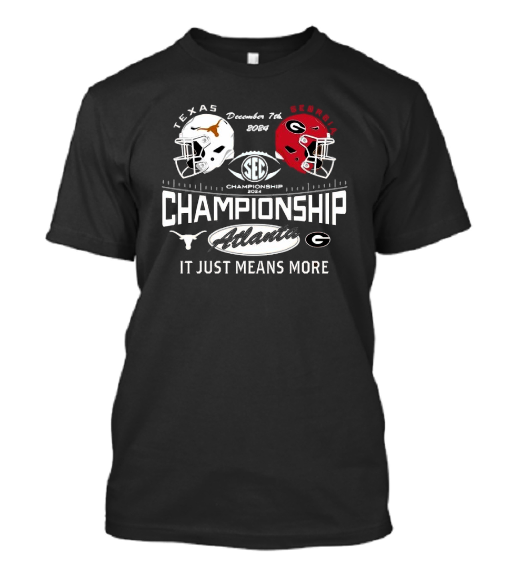 Texas Longhorns Vs Georgia Bulldogs December 7th 2024 SEC Championship Atlanta Football Matchup T-Shirt