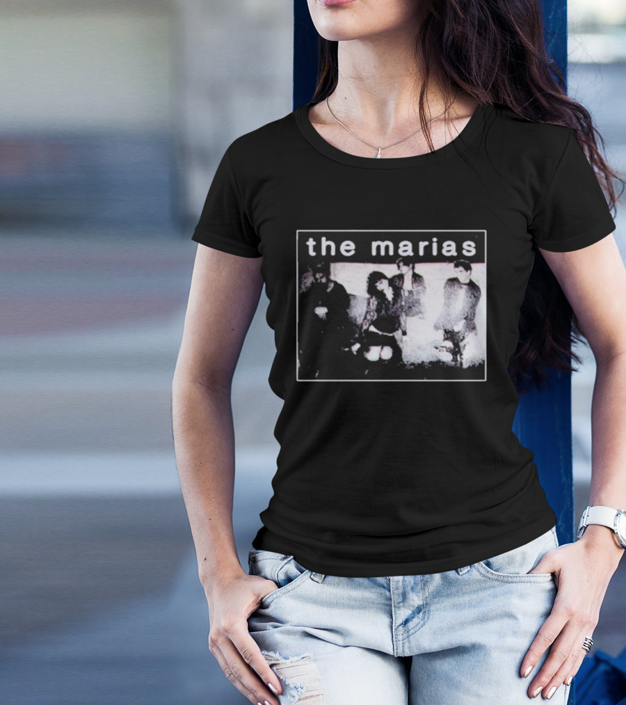 The Marías Band Black And White Group Image Text T-Shirt