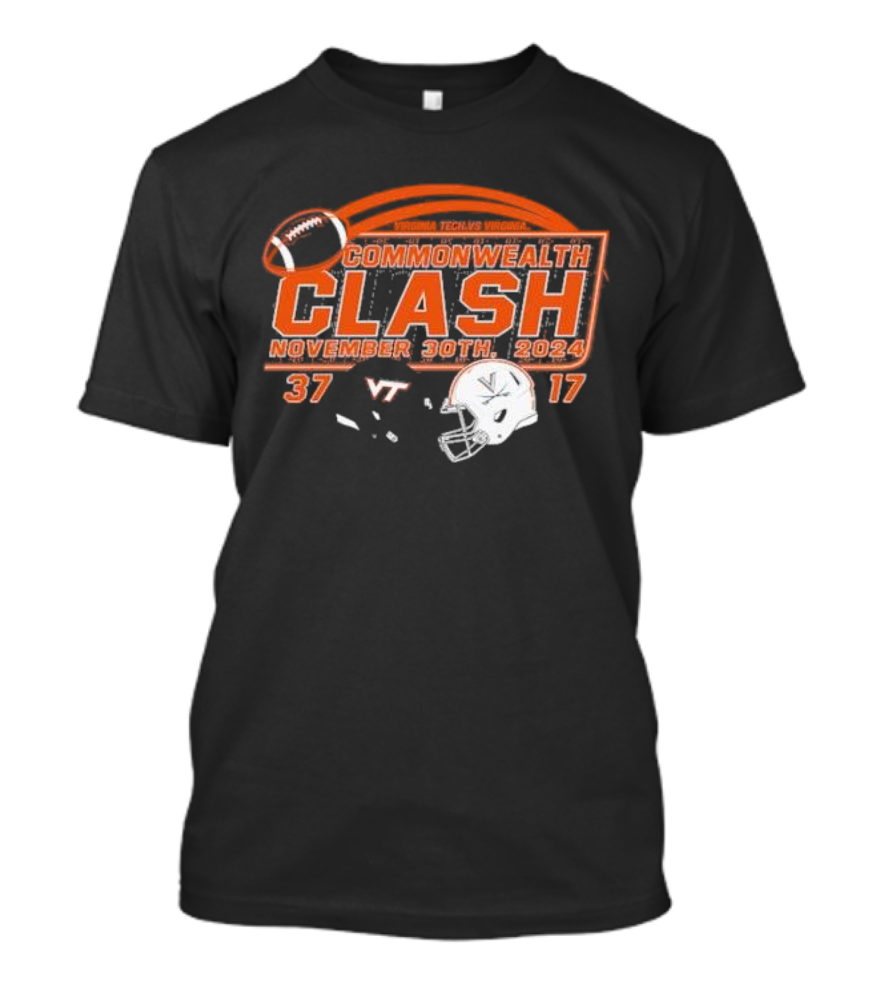 Virginia Tech Hokies Vs Virginia Cavaliers Commonwealth Clash November 30th 2024 Final Score 37-17 T-Shirt