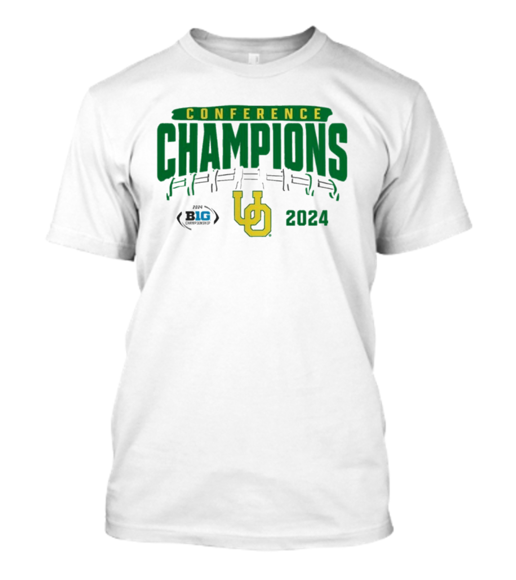 Oregon Ducks Conference Champions 2024 Big Ten Football Endzone Rush T-Shirt