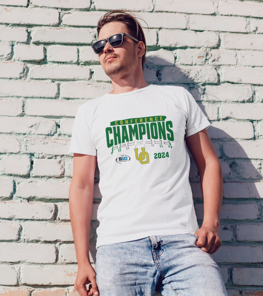 Oregon Ducks Conference Champions 2024 Big Ten Football Endzone Rush T-Shirt
