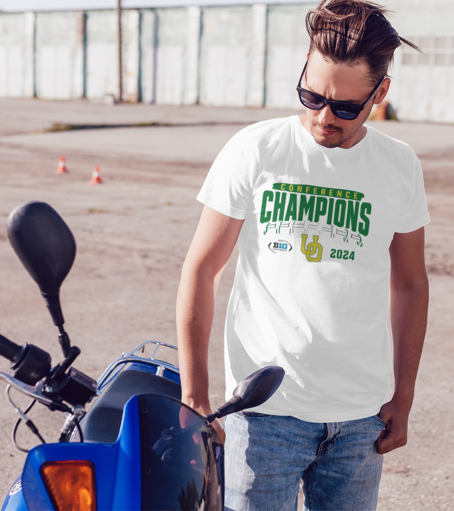 Oregon Ducks Conference Champions 2024 Big Ten Football Endzone Rush T-Shirt