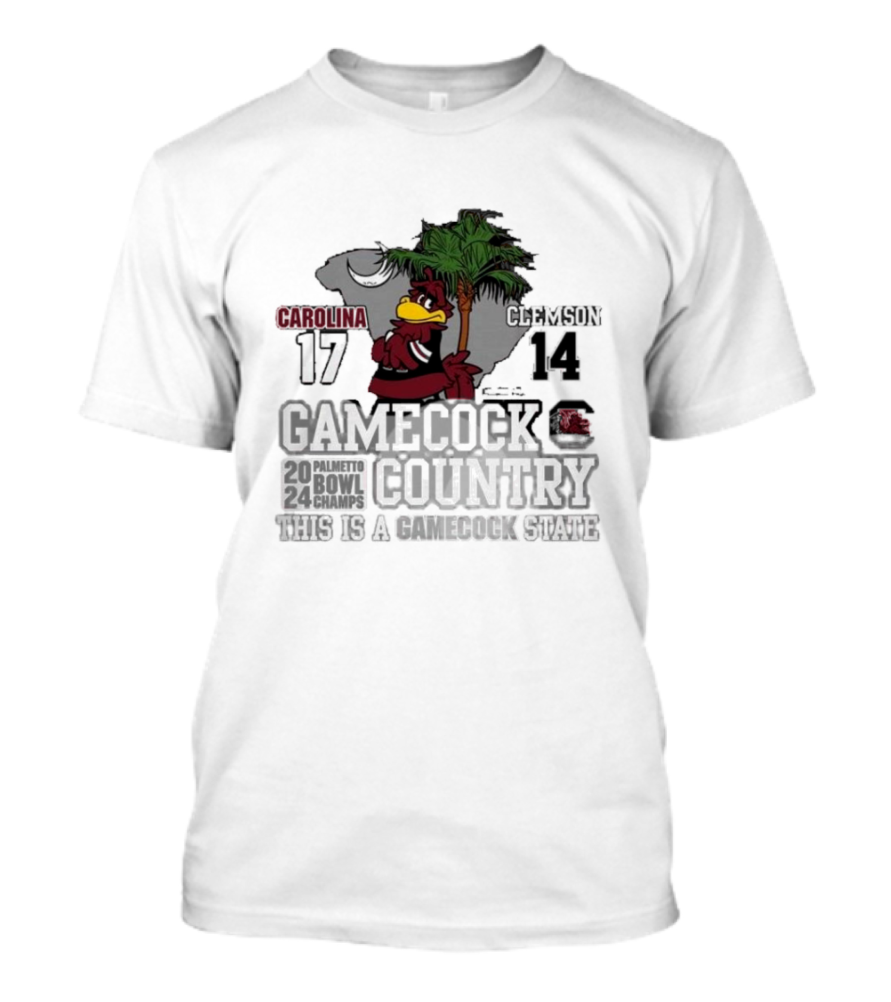 South Carolina Gamecocks 17-14 Clemson Tigers Palmetto Bowl Champs Gamecock Country This Is A Gamecock State T-Shirt