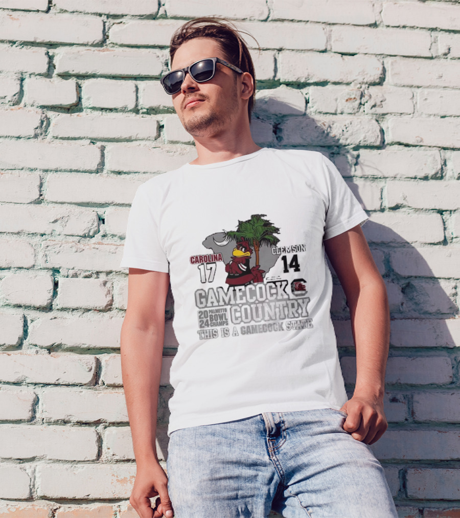 South Carolina Gamecocks 17-14 Clemson Tigers Palmetto Bowl Champs Gamecock Country This Is A Gamecock State T-Shirt
