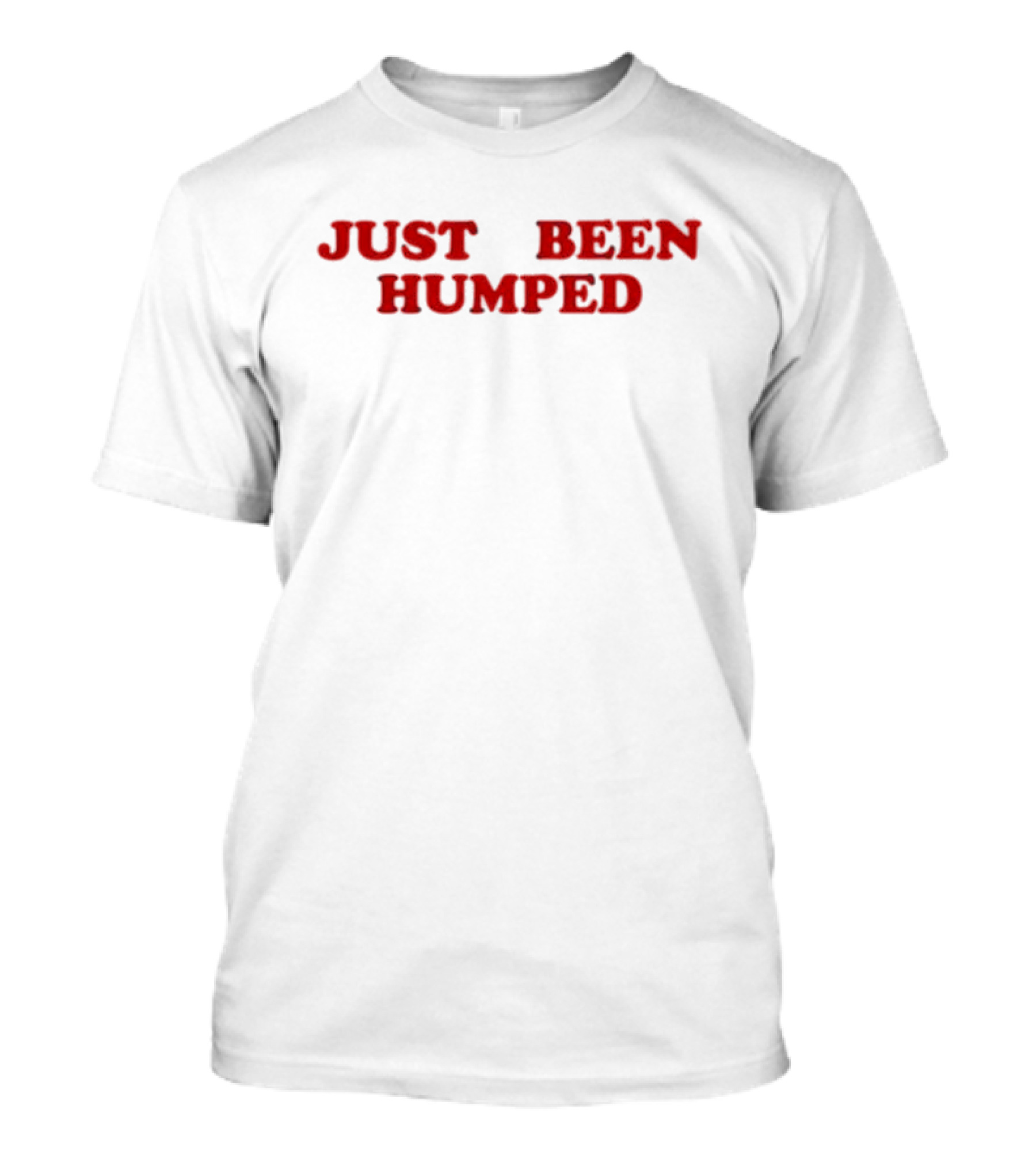 Spooky Hannah Just Been Humped Red Text Phrase T-Shirt