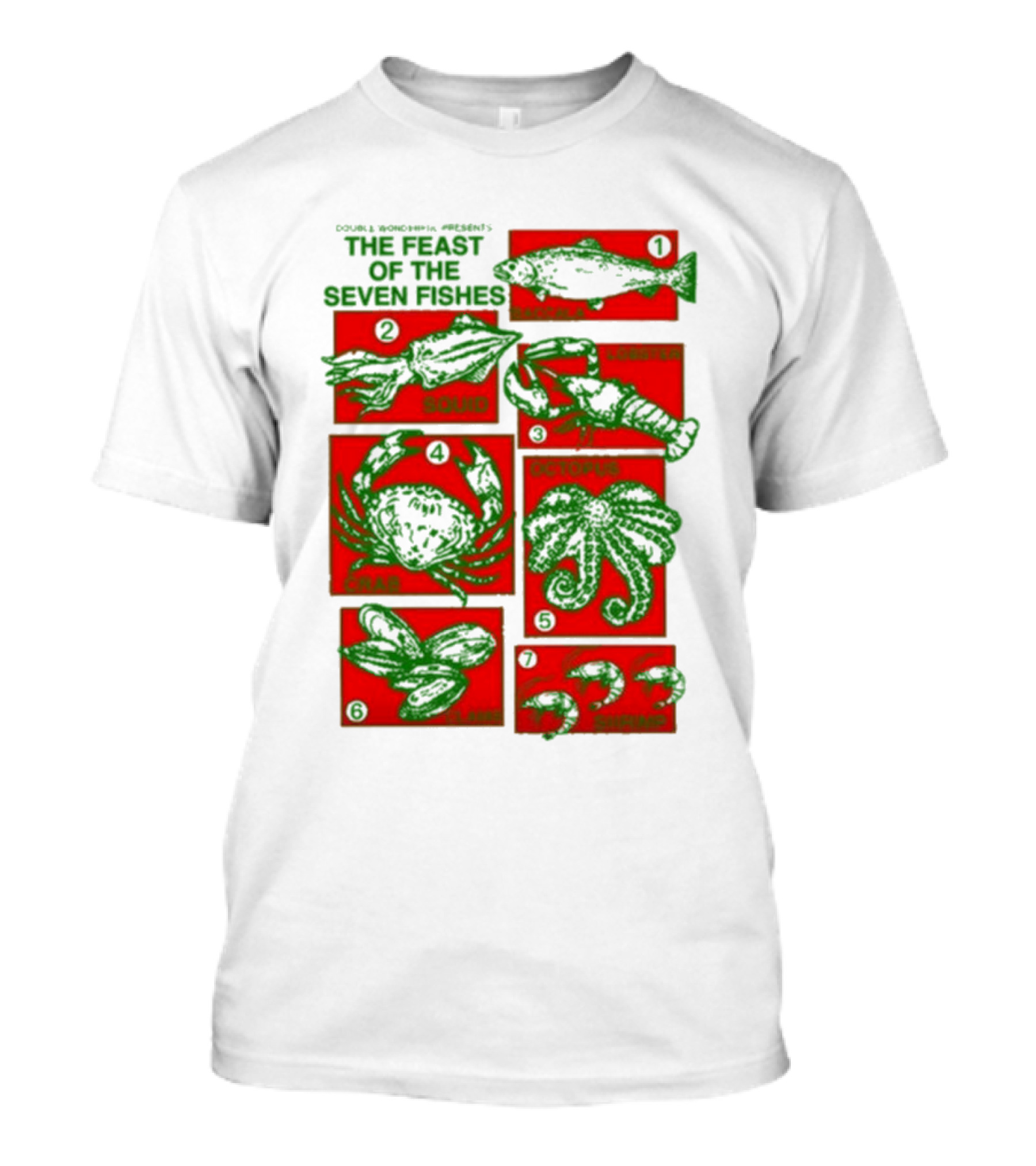 Douglas Movies Presents The Feast Of The Seven Fishes Squid Lobster Crab Octopus Anchovies T-Shirt